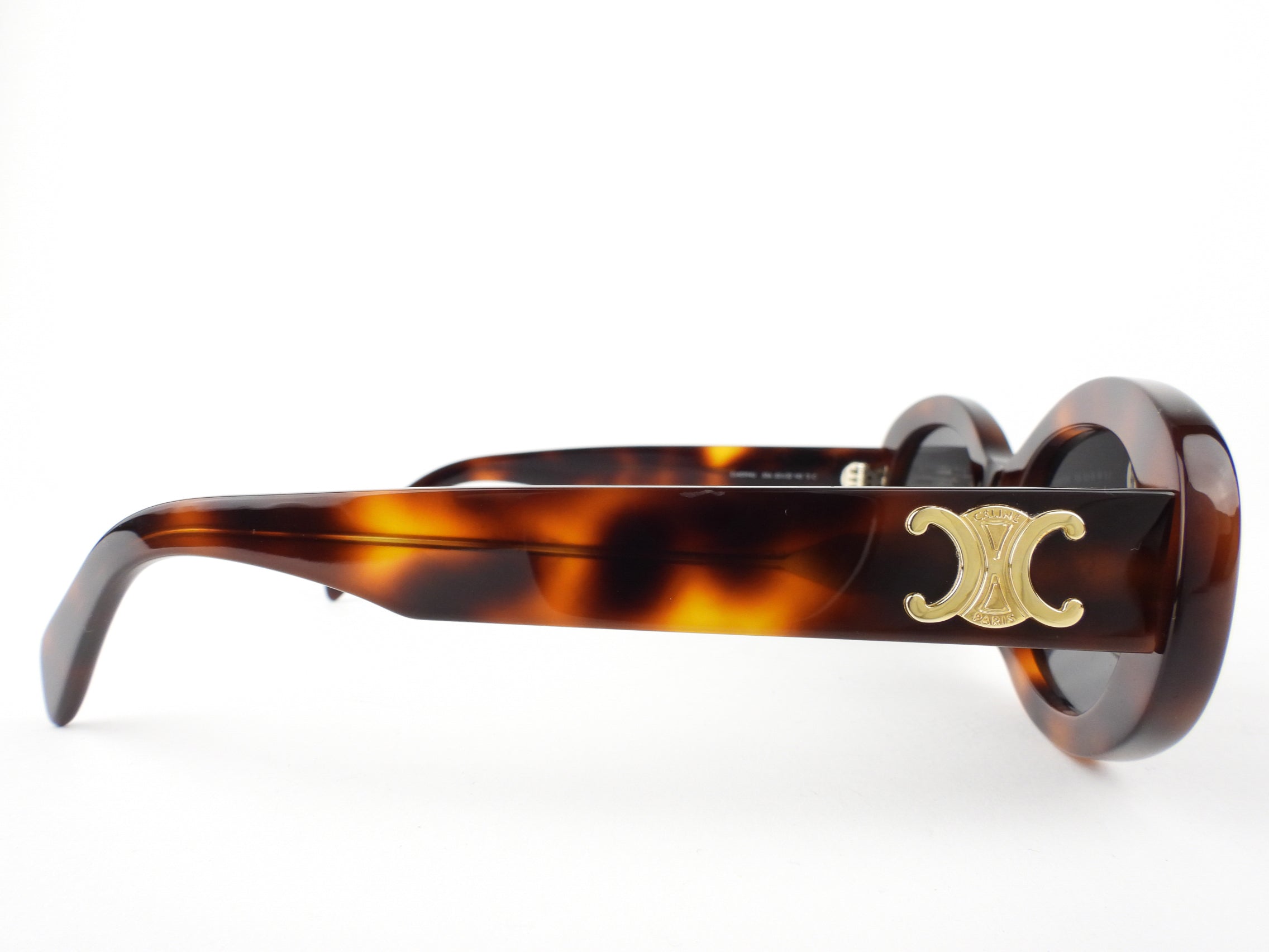 Celine Brown Tortoise Shell Triomphe Sunglasses for Women - Classic Luxury Designer Shades for Fashion & Sun Protection - Perfect for Beach, Driving & Everyday Wear