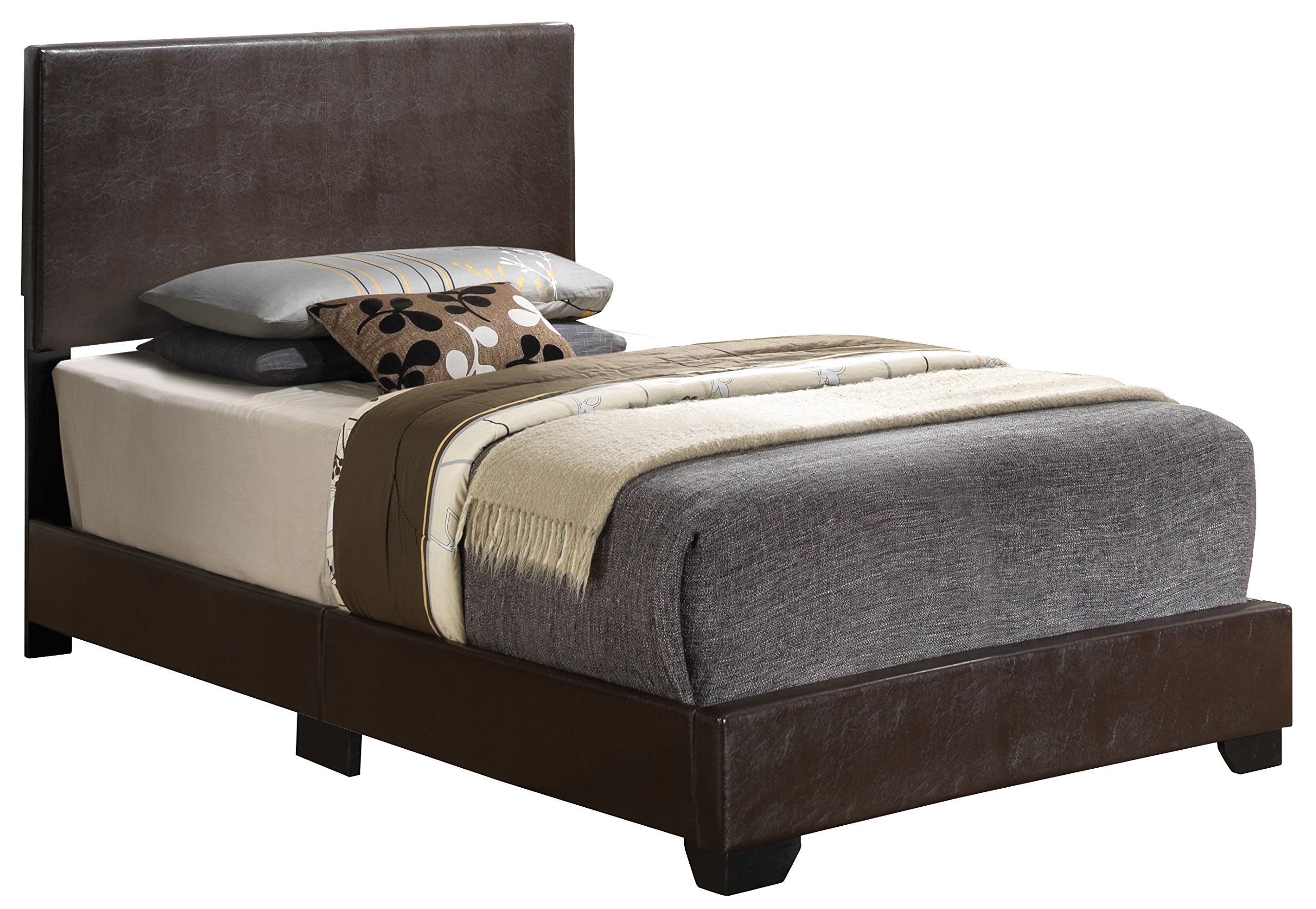 Glory Furniture G1800-TB-UP Twin Size Sleigh Bed with 3 Storage Drawers in Cappuccino Finish - Perfect for Kids Rooms, Guest Bedrooms & Small Spaces