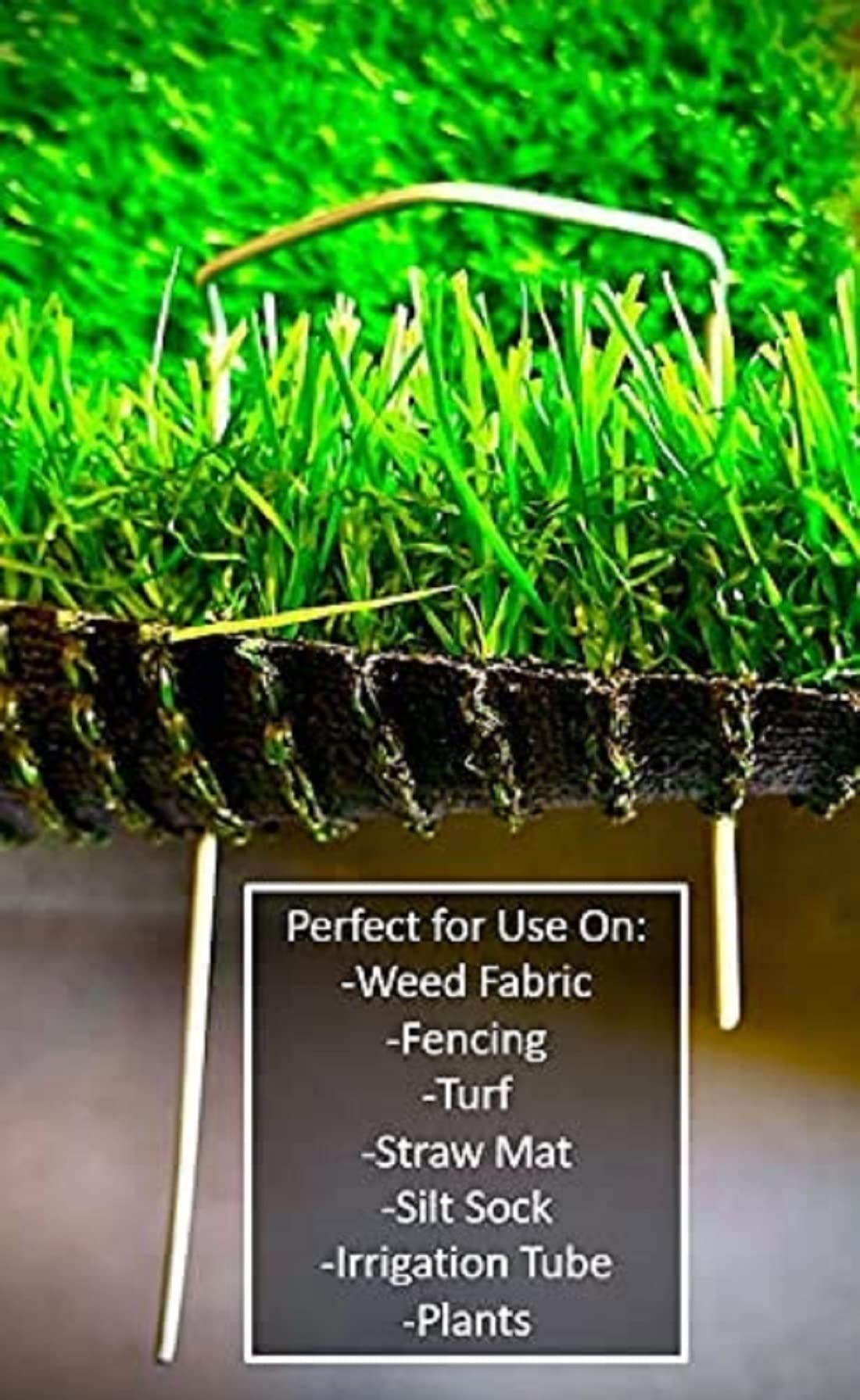 Heavy Duty Landscape Sod Staples - 2000 Pack of Sturdy Garden Stakes & Fabric Pins for Lawn, Turf & Weed Barrier Installation