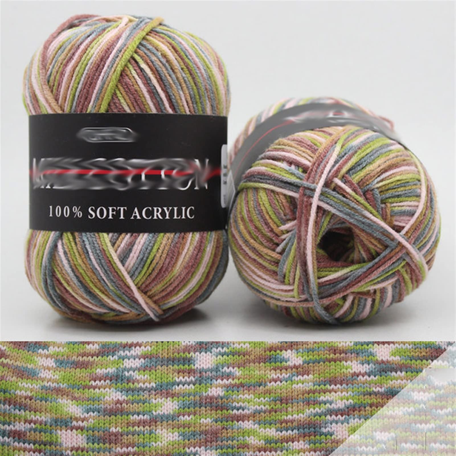 WSSBK 2-Pack Premium Melange Worsted Blended Knitting Yarn - Soft Colorful Fine Dye Crochet Fancy Yarn for Sweaters, Scarves & DIY Crafts (Color C, One Size) - Perfect for Knitting, Crocheting & Handmade Gifts