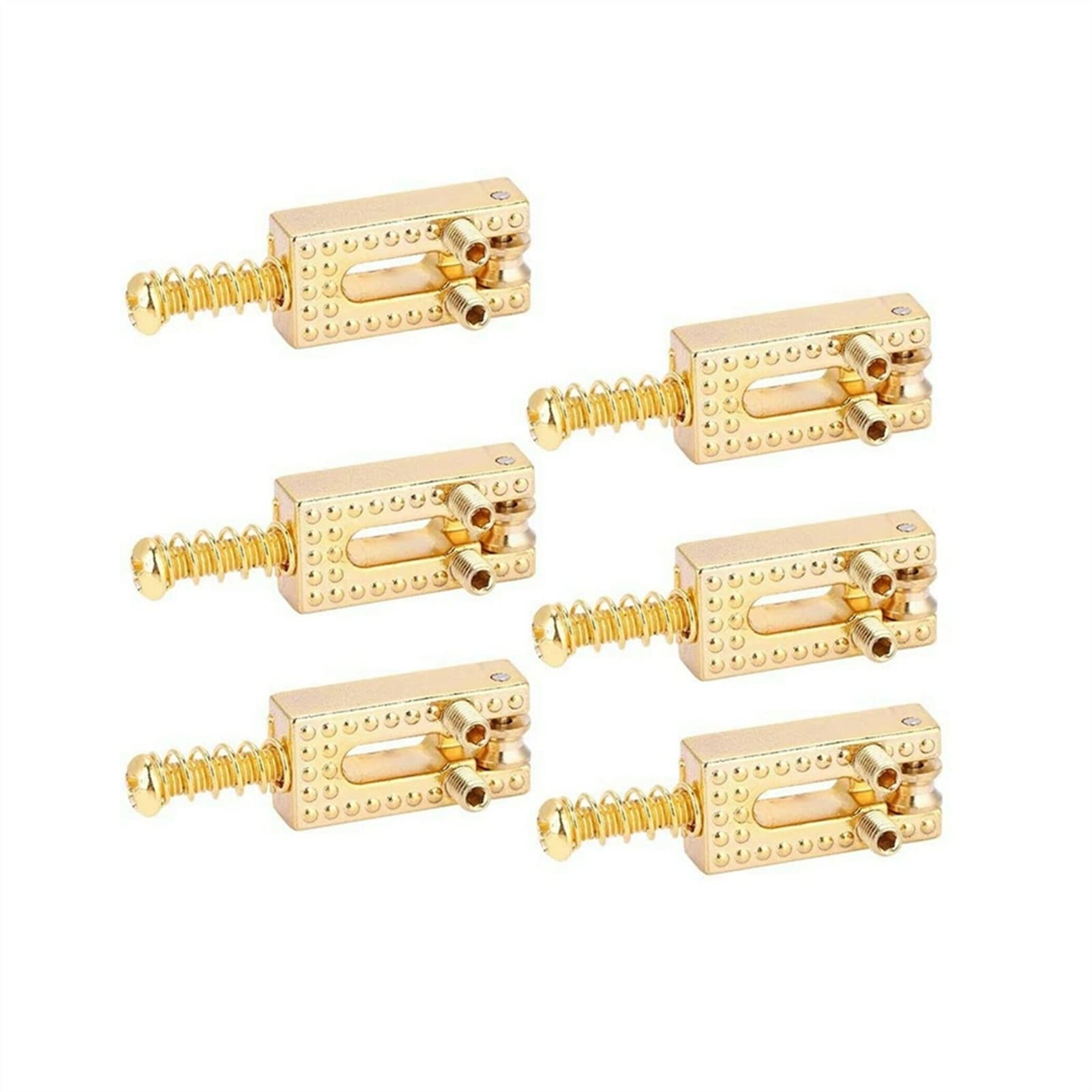 6Pcs Gold Electric Guitar Roller Bridge Tremolo Saddles for TL ST Electric Guitar - High-Quality Guitar Bridge System Replacement - Perfect for Smooth Tremolo Action & Enhanced Playability in Rock & Metal Performances