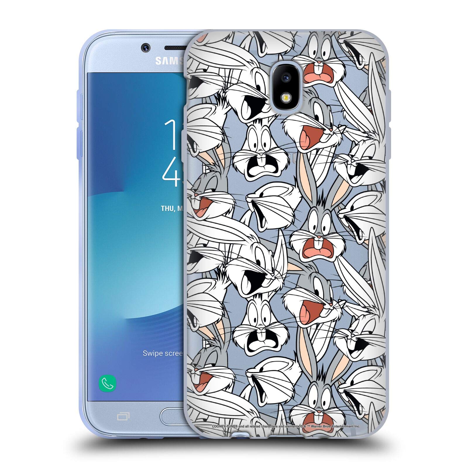 Head Case Designs Officially Licensed Looney Tunes Bugs Bunny Soft Gel Case for Samsung Galaxy J7 2017 / Pro - Durable Protection with Fun Cartoon Style for Daily Use & Gifts