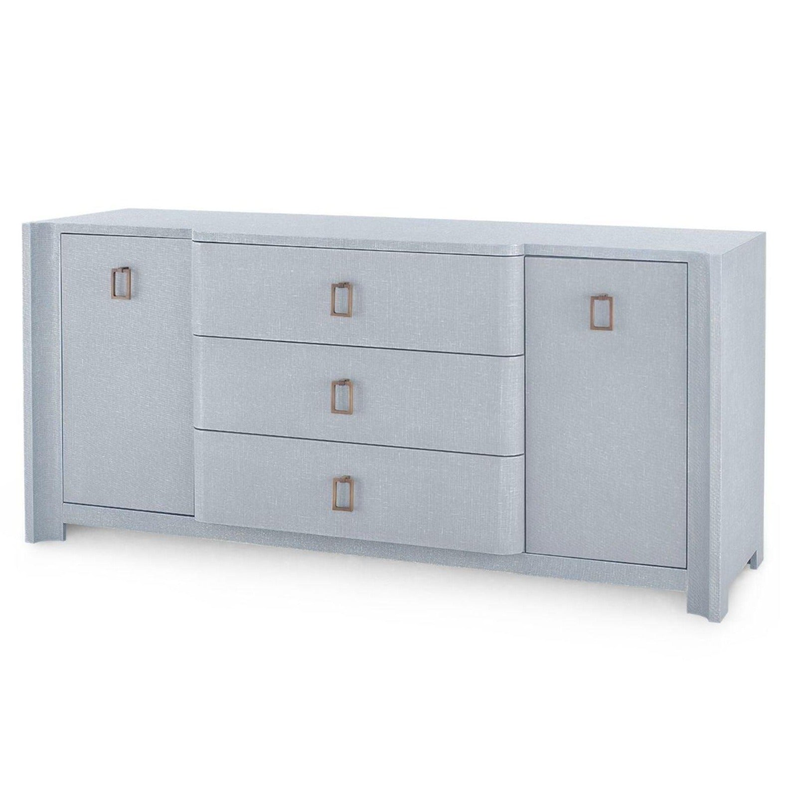 Audrey Media Cabinet - Washed Winter Gray Finish with Custom Pull Options - Perfect for Living Room, Bedroom & Home Theater Storage