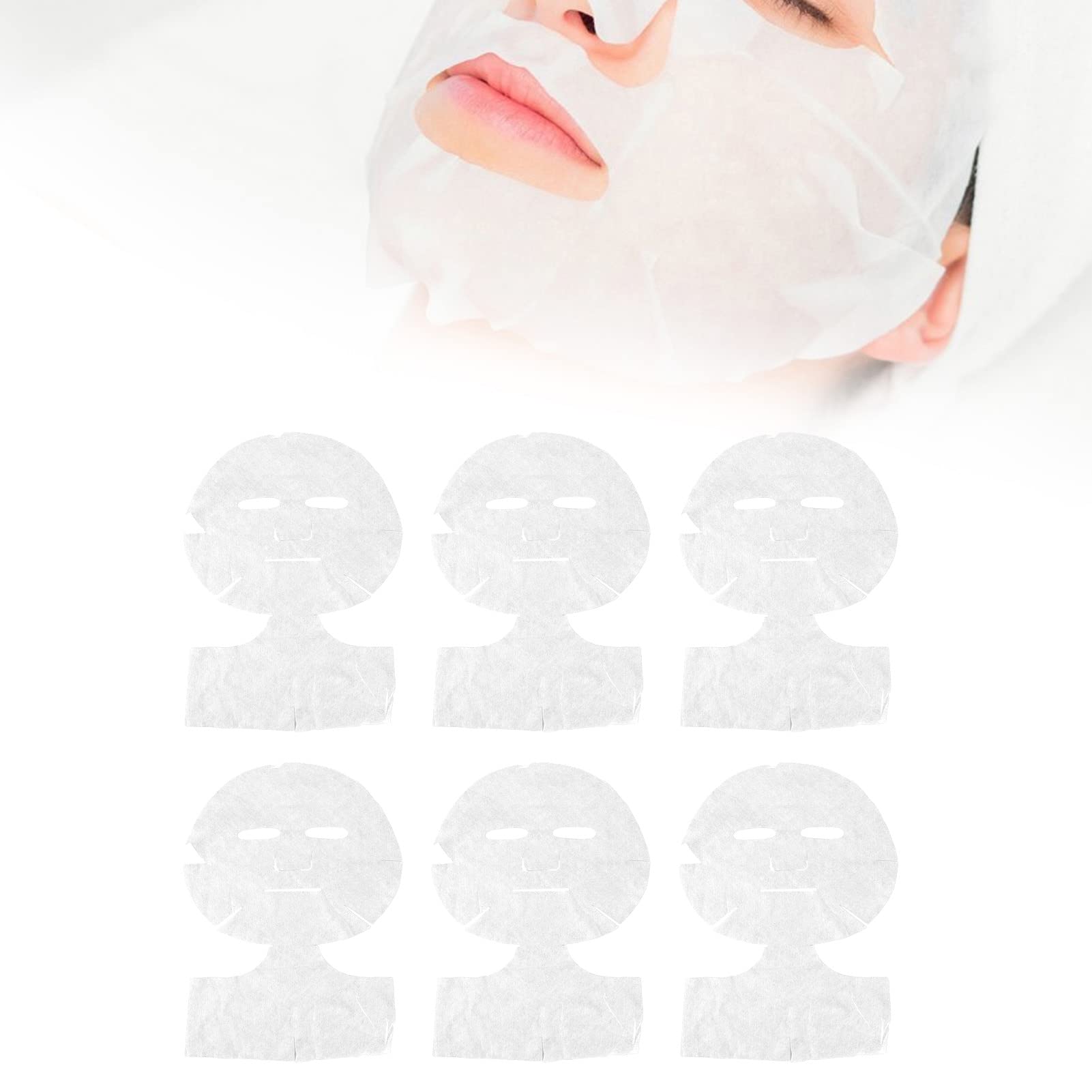 50 Pcs Disposable Facial & Neck Mask Paper Sheets - White Pre-Cut DIY Silk Fiber Spa Mask for Skin Care | Hydrating, Whitening & Anti-Aging | Perfect for Home Spa, Salon & Beauty Treatments