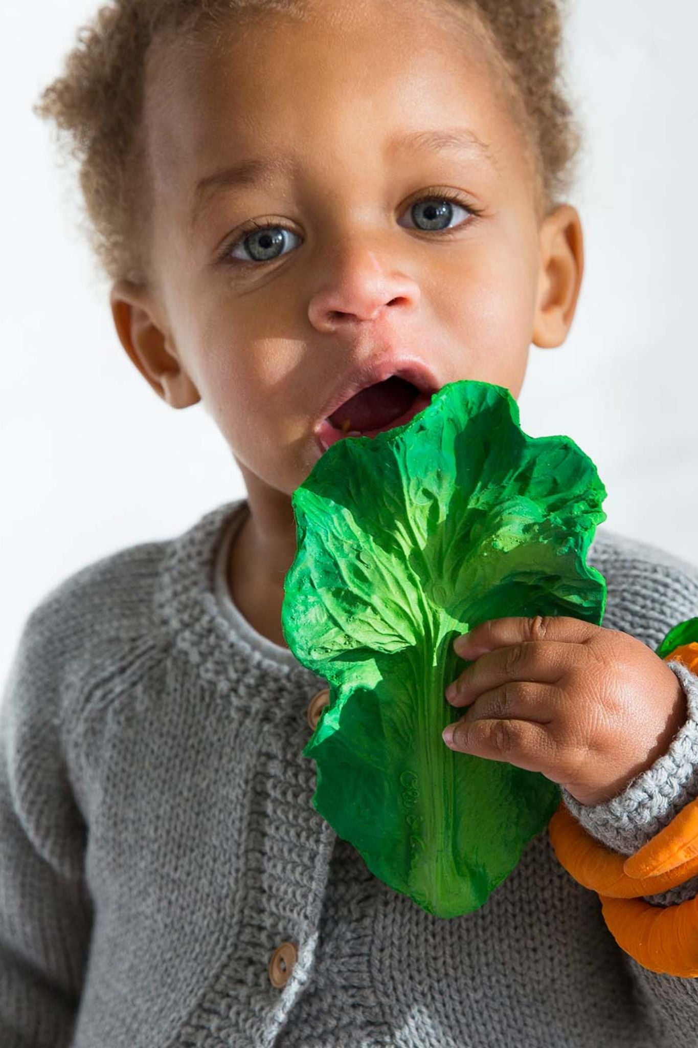 Organic Kale-Shaped Baby Teether for Soothing Sore Gums - BPA-Free Natural Teething Toy for Infants & Toddlers | Perfect for Home, Travel & Daycare Use