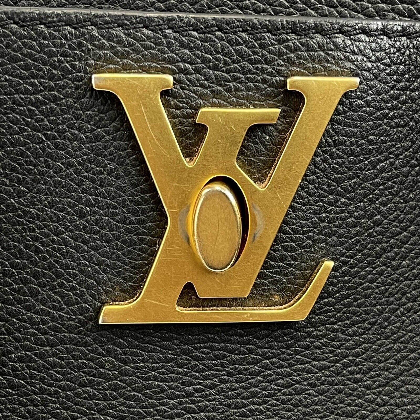 Louis Vuitton LockMe Top Handle Bag - Black Leather Shoulder Bag with Adjustable Strap | Luxury Women's Handbag for Work, Travel & Evening Events