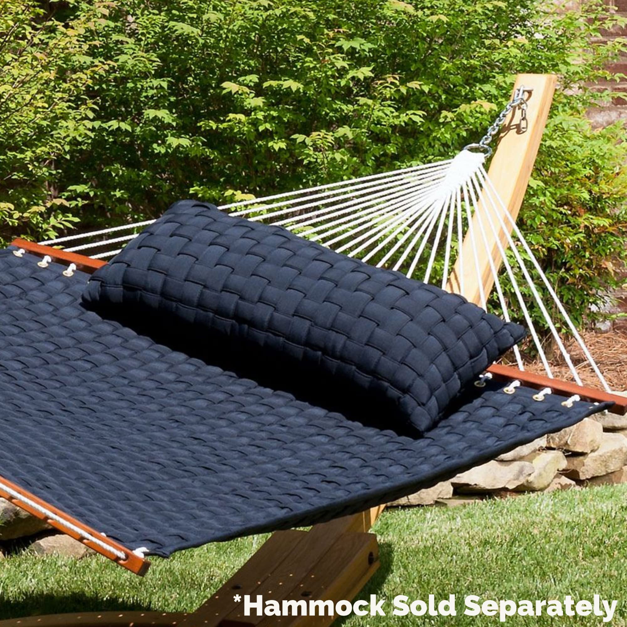 Hatteras Hammocks B-Weave Navy Soft Weave Hammock Pillow - Comfortable Outdoor Cushion for Patio, Backyard, Beach & Camping Relaxation