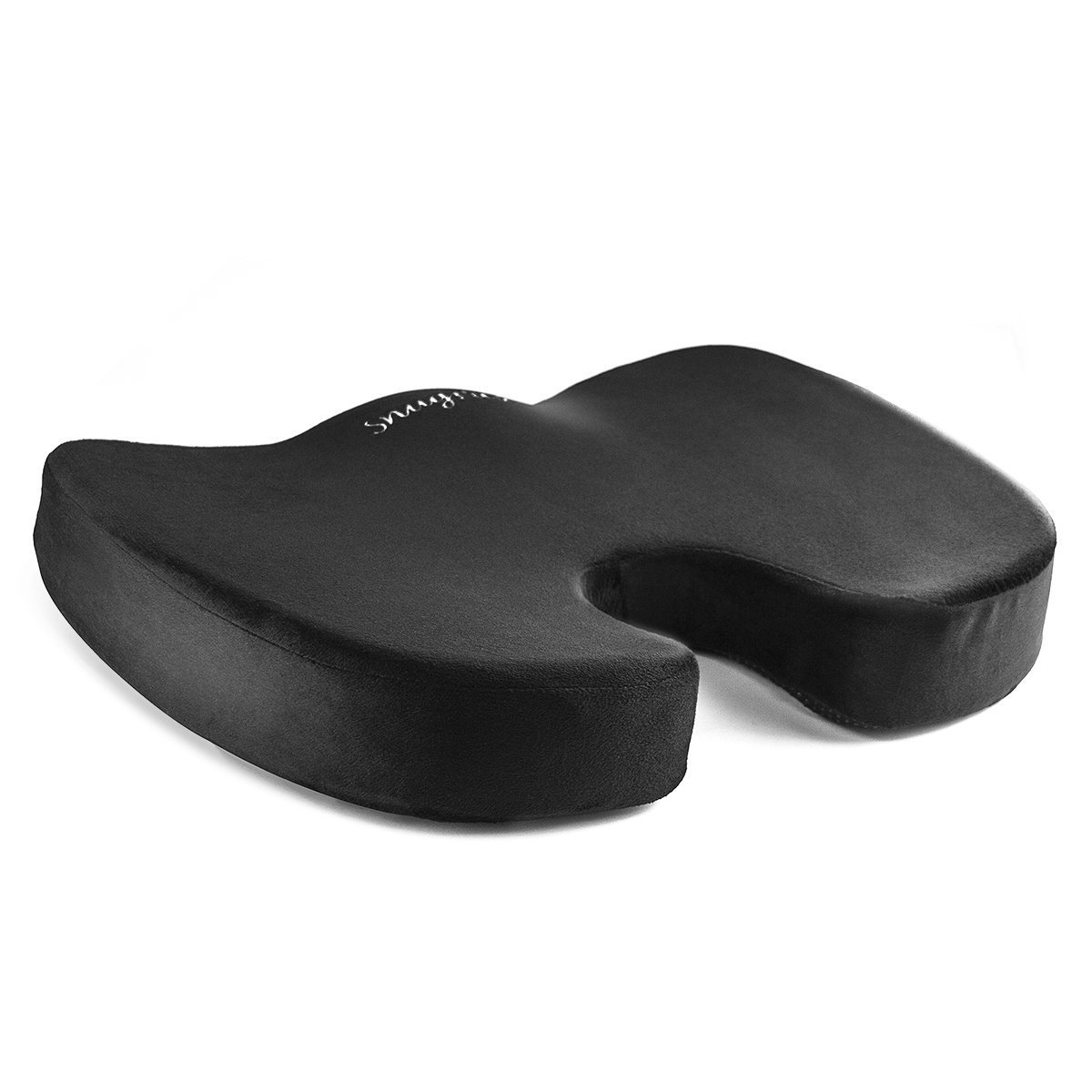 SnugPad Black Memory Foam Seat Cushion for Sciatica & Back Pain Relief - Orthopedic Coccyx Support Cushion for Office Chair, Wheelchair & Car - Non-Slip Firm Version (2 Pack) - Perfect for Long Sitting, Driving & Post-Surgery Recovery