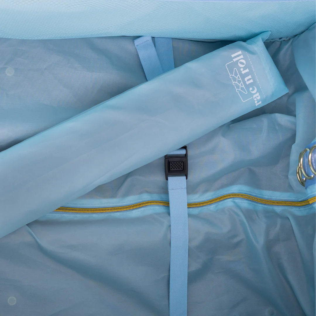 Rac n Roll Medium Sky Blue Backpack with Built-in Storage - Perfect for School, Travel, and Outdoor Adventures