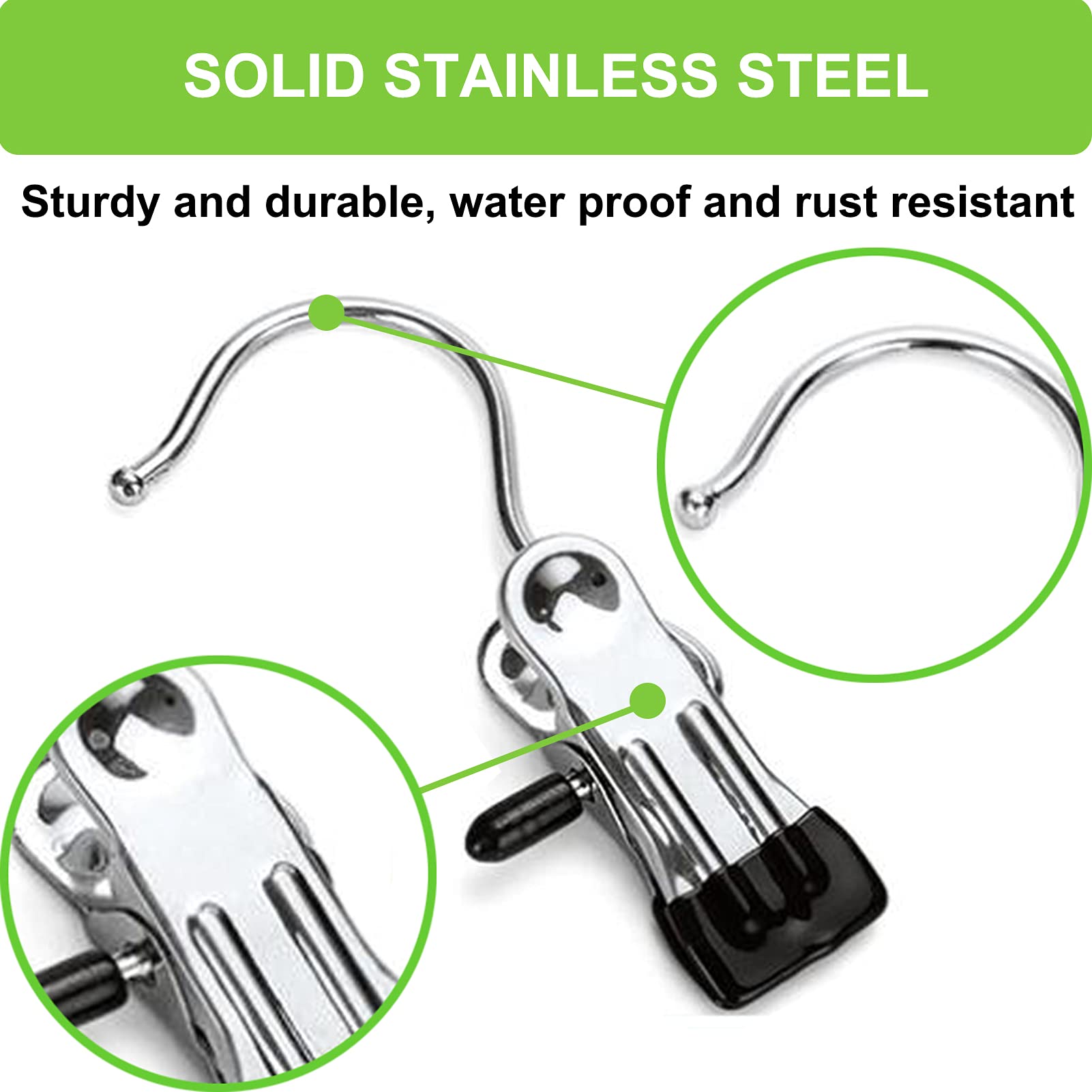 Heavy Duty Laundry Hooks & Clips - 40 Pack Multipurpose Clothes Pins for Hanging Clothes, Socks, Towels, Pants & Handbags | Closet Organizer, Travel Essentials & Home Storage Solution