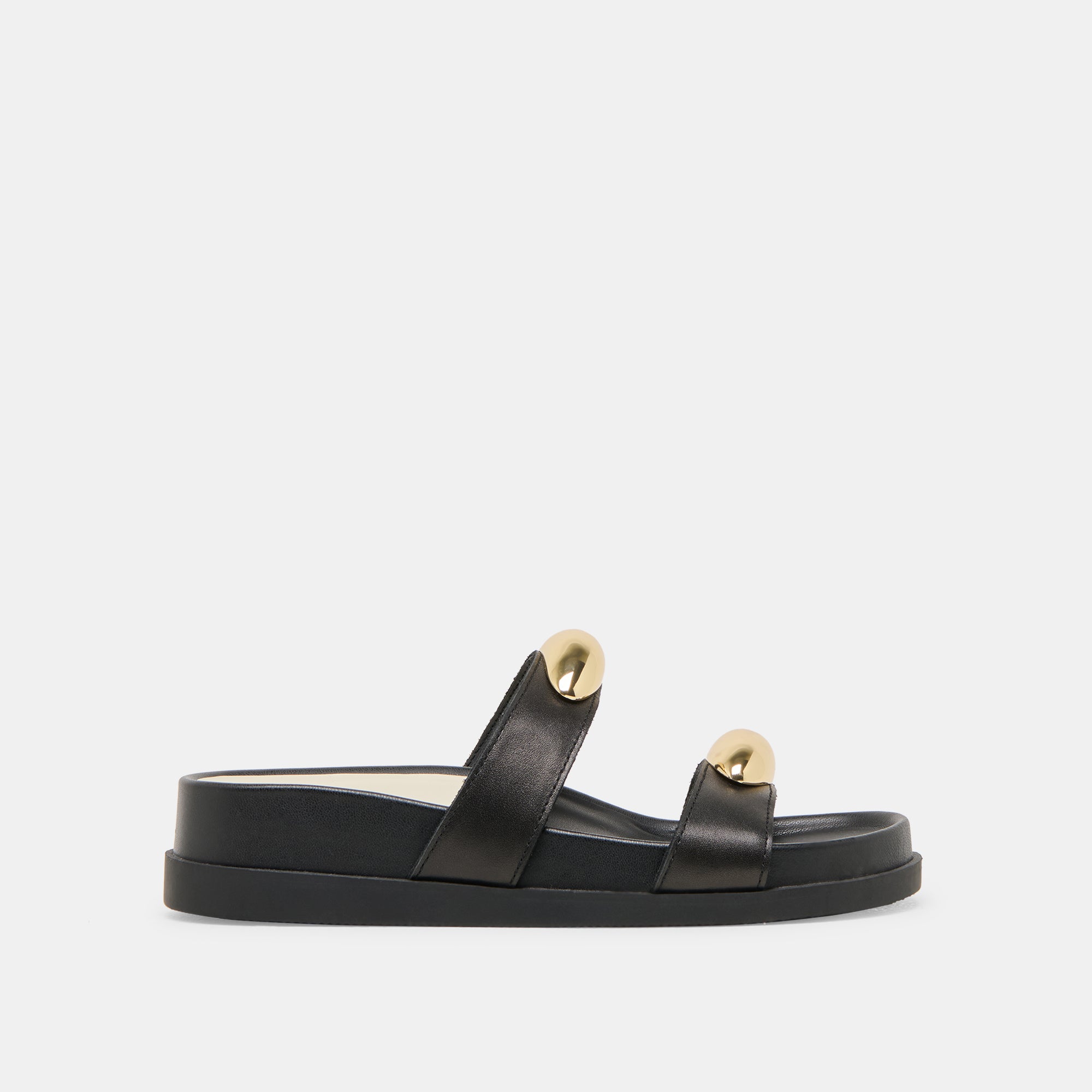 SATINE Black Leather Sandals for Women - Comfortable & Stylish Summer Shoes for Beach, Walking, and Casual Outfits