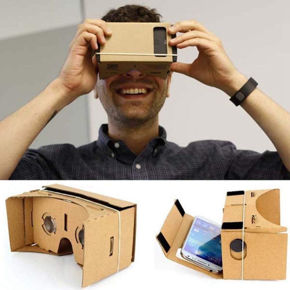 Premium 3D VR Cardboard Virtual Reality Glasses - Black VR Video Game Headset (21x8x9cm) | Comfortable & Eco-Friendly for Immersive Gaming, Movie Watching & Virtual Tours