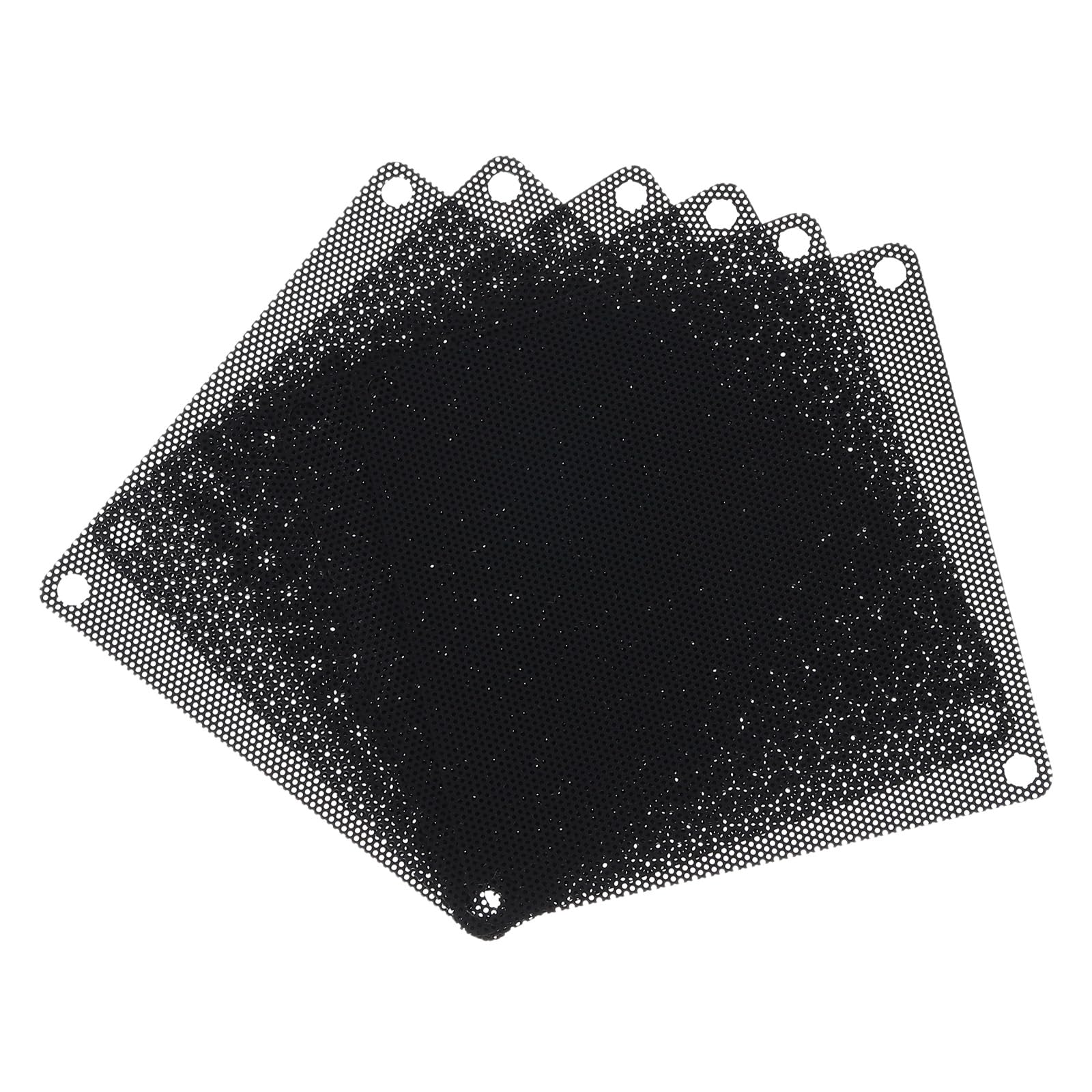 6PCS 90x90mm PC Dust Filter Mesh Covers - Black PVC Computer Case Fan Grills for Dustproof Cooling | Compatible with PC Chassis, Speakers & Gaming Rigs