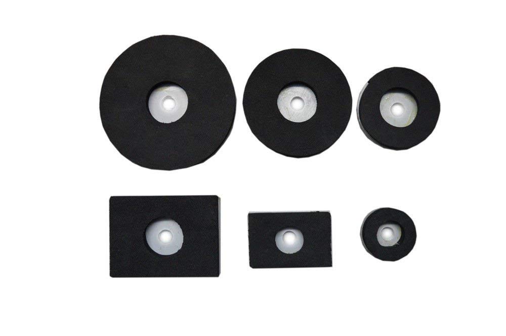 VALVE SEAT LEAKAGE VACUUM TESTER PADS - 6 PADS WITH BRASS FITTINGS - NEW - FOR AUTOMOTIVE ENGINE DIAGNOSTICS & REPAIR