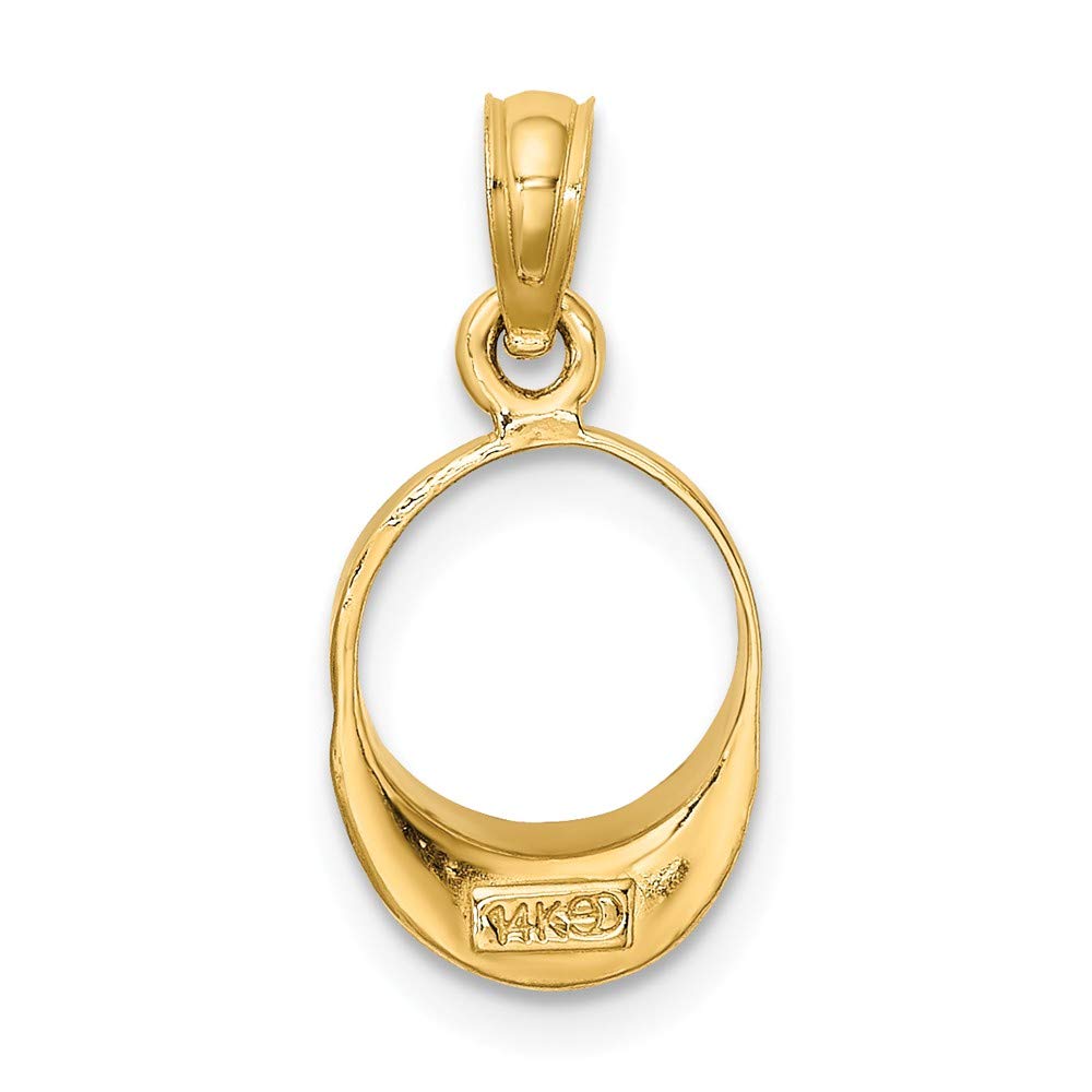 14K Yellow Gold Blue Enameled Beach Sun Visor Pendant Necklace - Elegant Summer Jewelry for Women, Perfect for Beach Vacations, Pool Parties & Tropical Getaways