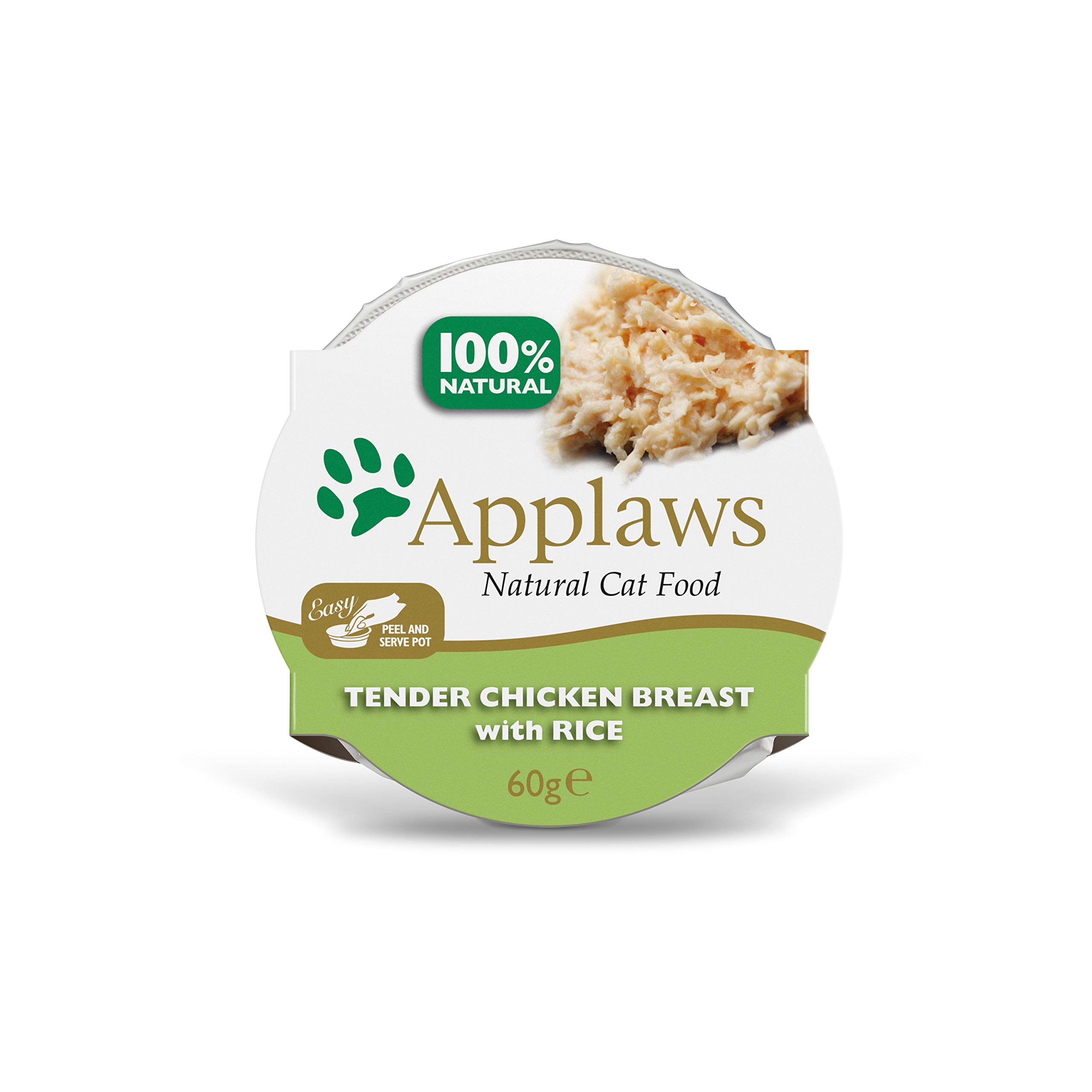 Applaws Cat Food Tender Chicken Breast with Rice - Grain-Free Wet Cat Food, Pack of 10 Cans - High Protein Meal for Adult Cats - Perfect for Picky Eaters & Mealtime Enrichment