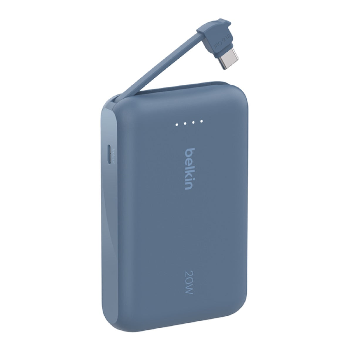 Belkin BoostCharge 10000mAh Portable Charger with Built-in Cable - Fast Charging Power Bank for iPhone, Samsung, Android Phones | Perfect for Travel, Camping & Emergency Backup