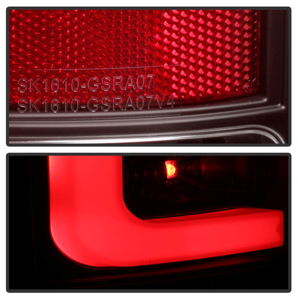 ACANII LED Tail Lights for 2007-2013 GMC Sierra 1500/2500HD/3500HD - Black Housing Brake Light Tubes Pair (Left+Right) - Enhanced Visibility & Style for Trucks