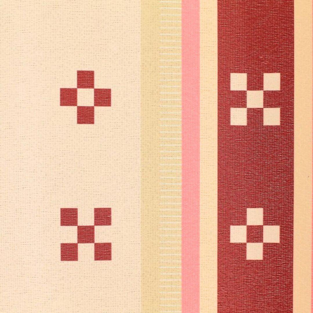 Traditional Japanese Noren Curtain - Red Kasuri Pattern with Five & Four Square Design for Doorways - Perfect for Home, Restaurant & Tea Room Decor