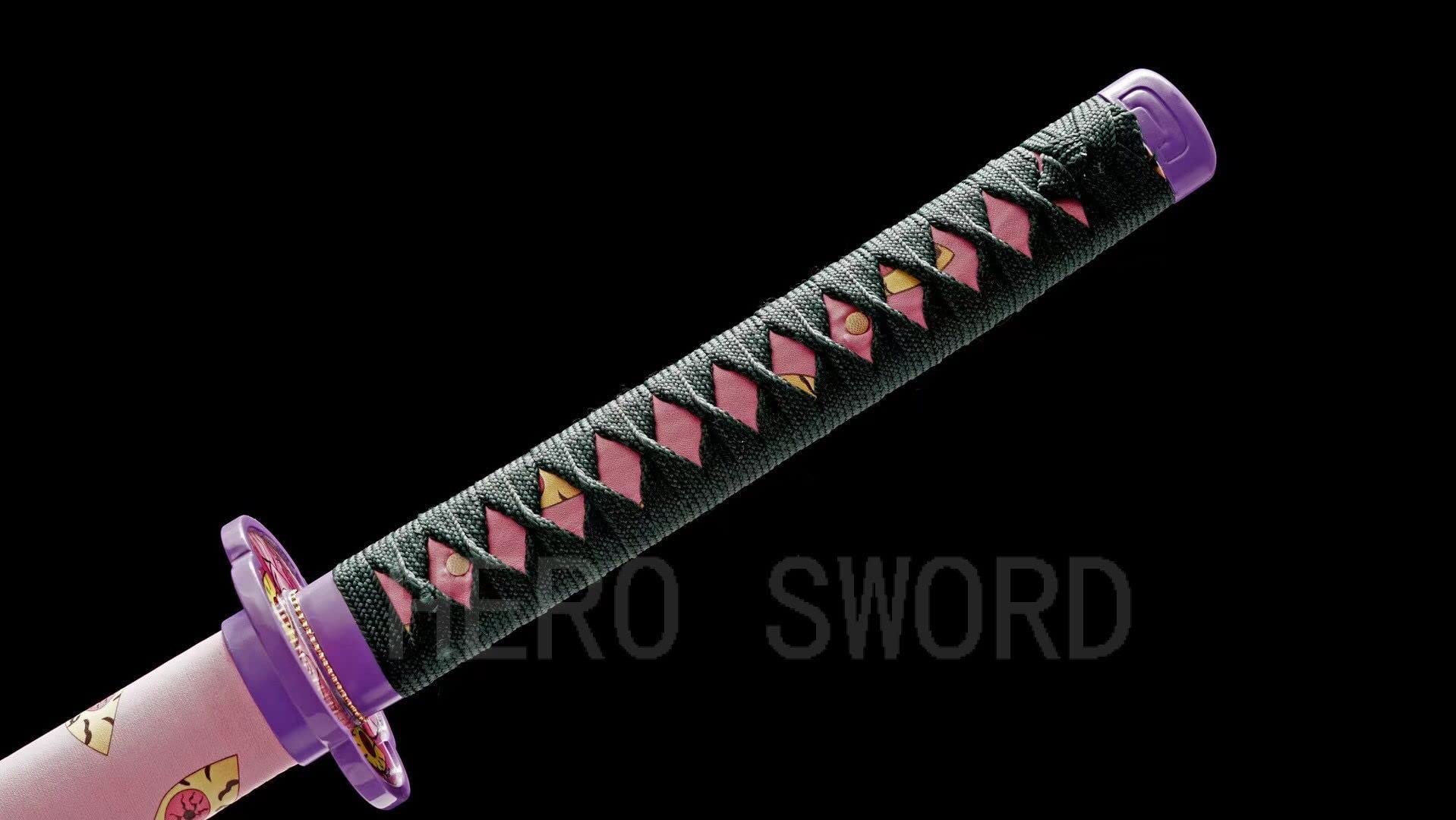 HERO SWORD Japanese Anime Katana - Hand Forged 1045 Carbon Steel Samurai Sword, Full Tang Handmade Sharp Blade - Demon Slayer Inspired Katana for Cosplay, Martial Arts Training & Anime Collection