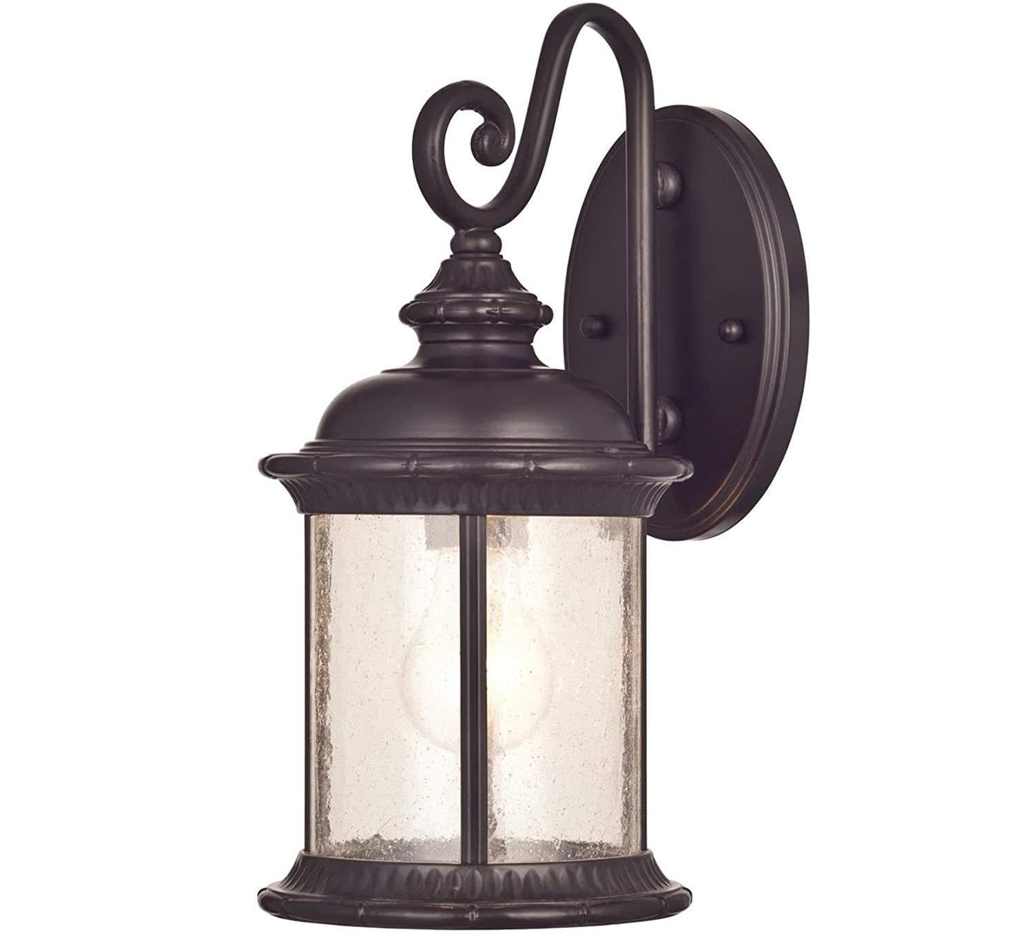 Westinghouse Lighting 6230600 New Haven One-Light Outdoor Wall Sconce - Steel Construction with Clear Seeded Glass, Oil Rubbed Bronze Finish (2 Pack) - Perfect for Porch, Patio, Entryway and Garden Lighting