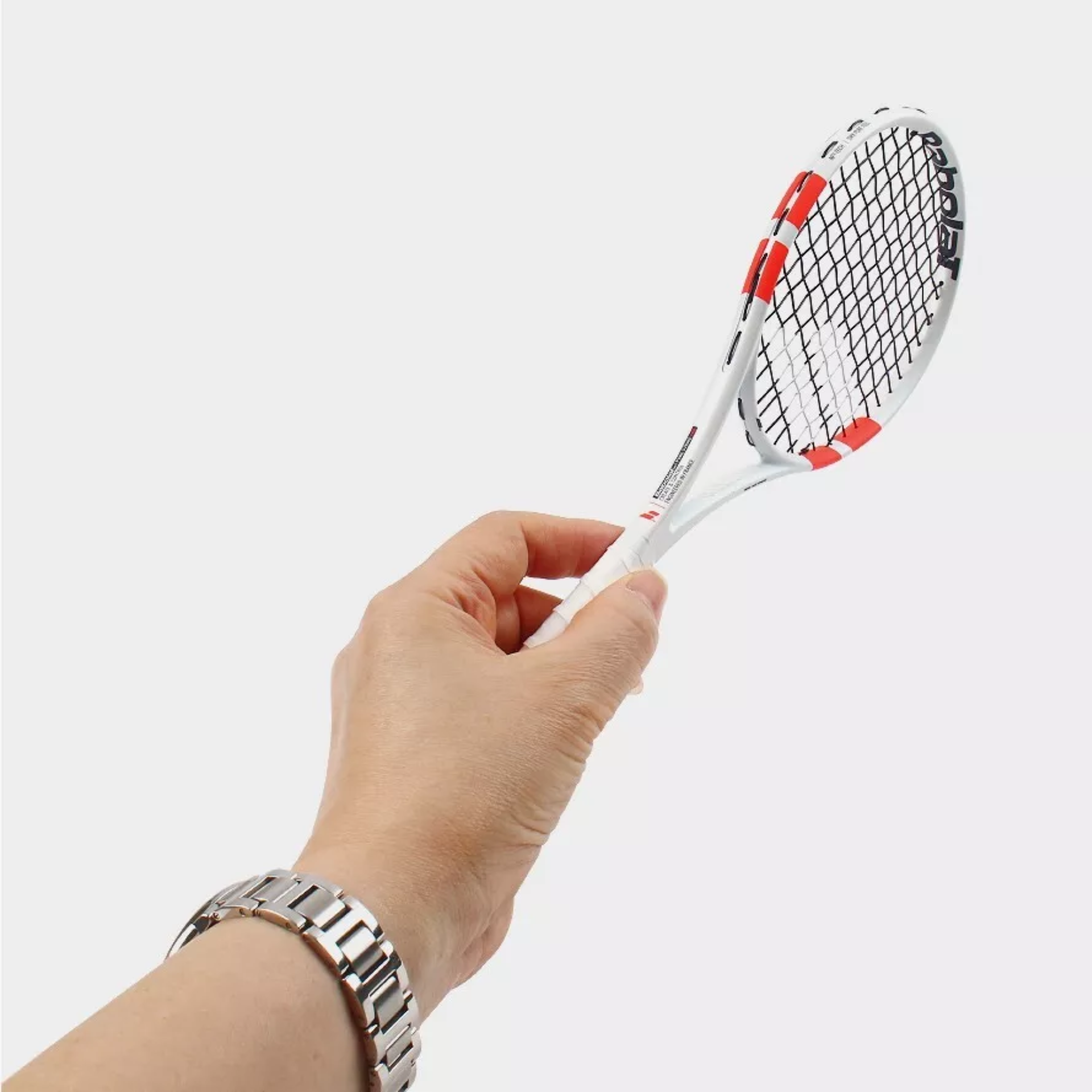 Babolat Pure Strike Mini Tennis Racket - Junior & Kids Tennis Racquet for Beginners, White & Red - Perfect for Training, Backyard Play & Junior Tennis Leagues