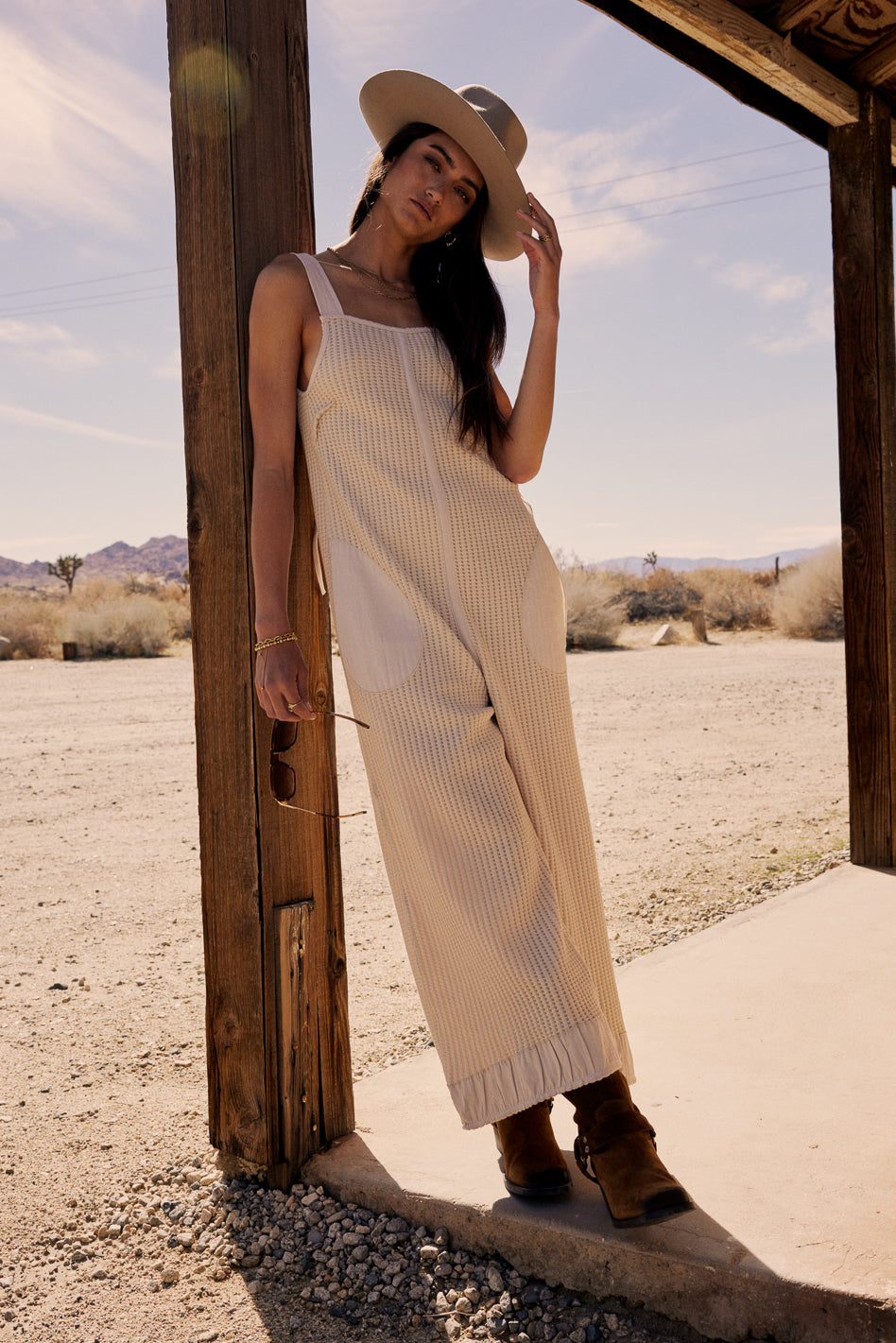 Addey Cream Knit Overalls for Women - Soft & Comfortable Jumpsuit for Casual Wear, Maternity, and Loungewear