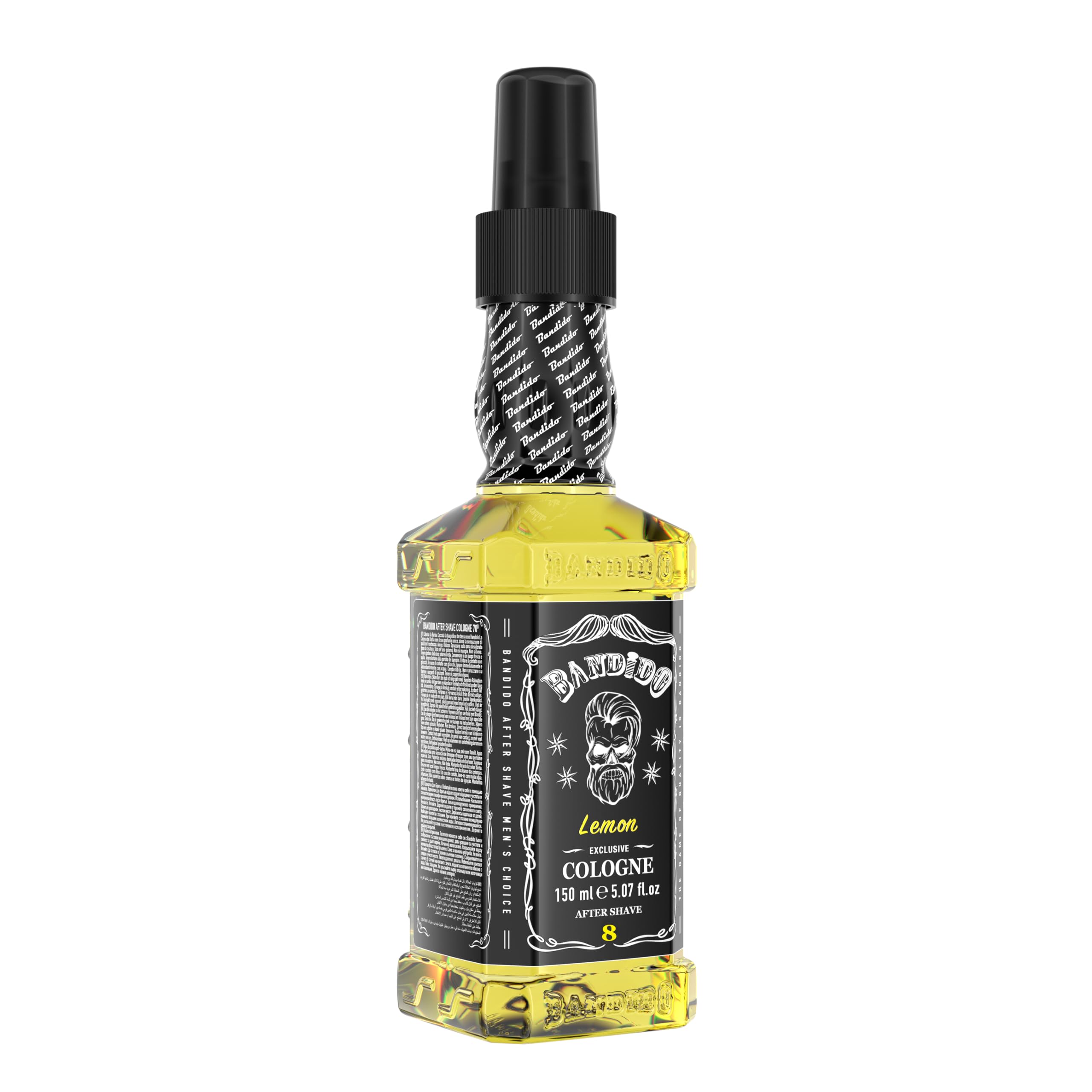 Bandido Aftershave Cologne for Men | Traditional Turkish Eau de Cologne Spray with 70% Alcohol Content | Refreshing Lemon Scent 150ml | Perfect for Post-Shave, Grooming & Daily Fragrance