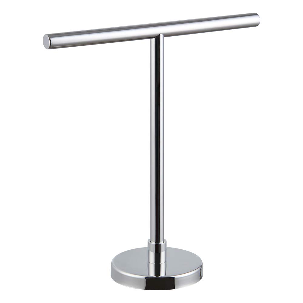 Modern Hand Towel Stand - Free Standing SUS 304 Stainless Steel Countertop Rack for Bathroom, Kitchen or Vanity - Polished Finish - Perfect for Guest Bathrooms, Powder Rooms & Spa-Style Decor