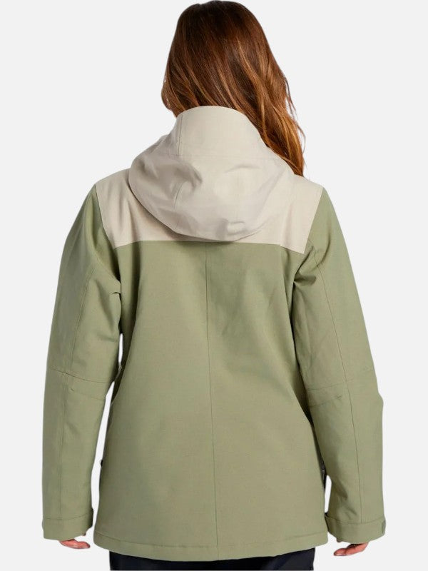DC Women's Liberate Green Snow Jacket - Waterproof Winter Coat for Skiing, Snowboarding & Outdoor Adventures
