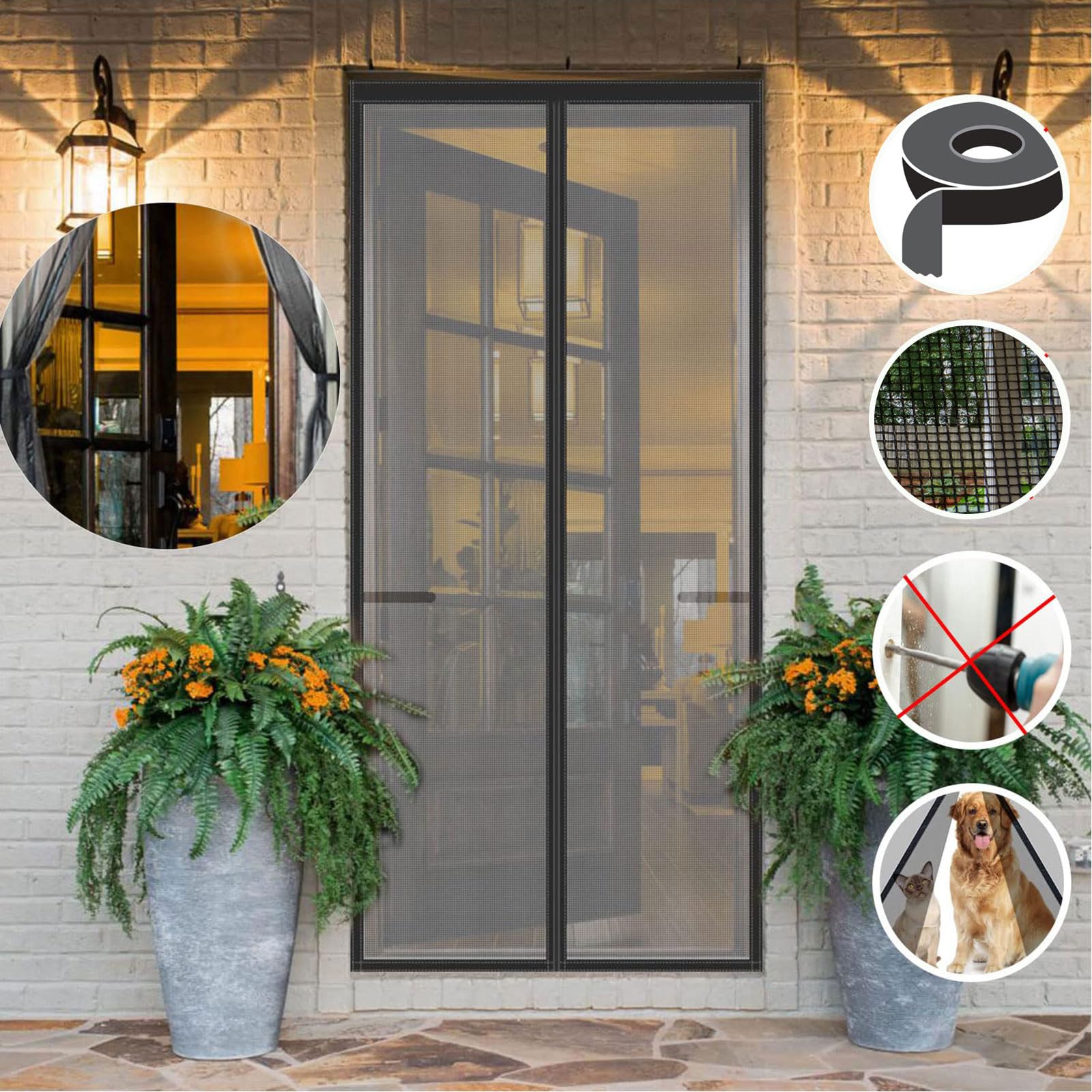 **Fiberglass Magnetic Screen Door 57