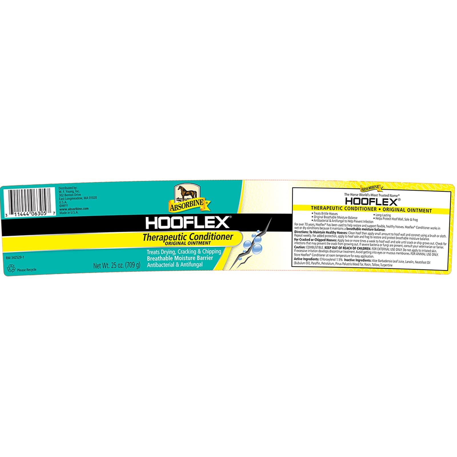 Absorbine Hooflex Therapeutic Hoof Conditioner Ointment - 25oz for Horses | Promotes Healthy Hooves & Prevents Cracking | Ideal for Daily Hoof Care & Show Preparation