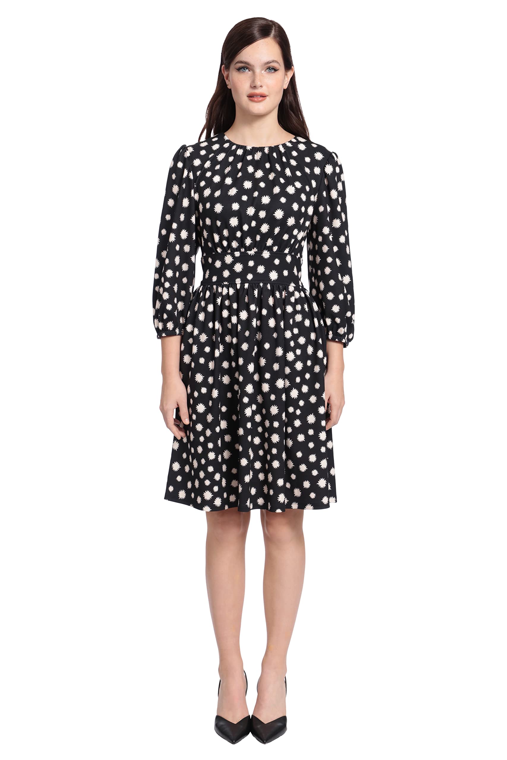 Maggy London Petite Fit & Flare Dress - Wide Waistband for Work & Events