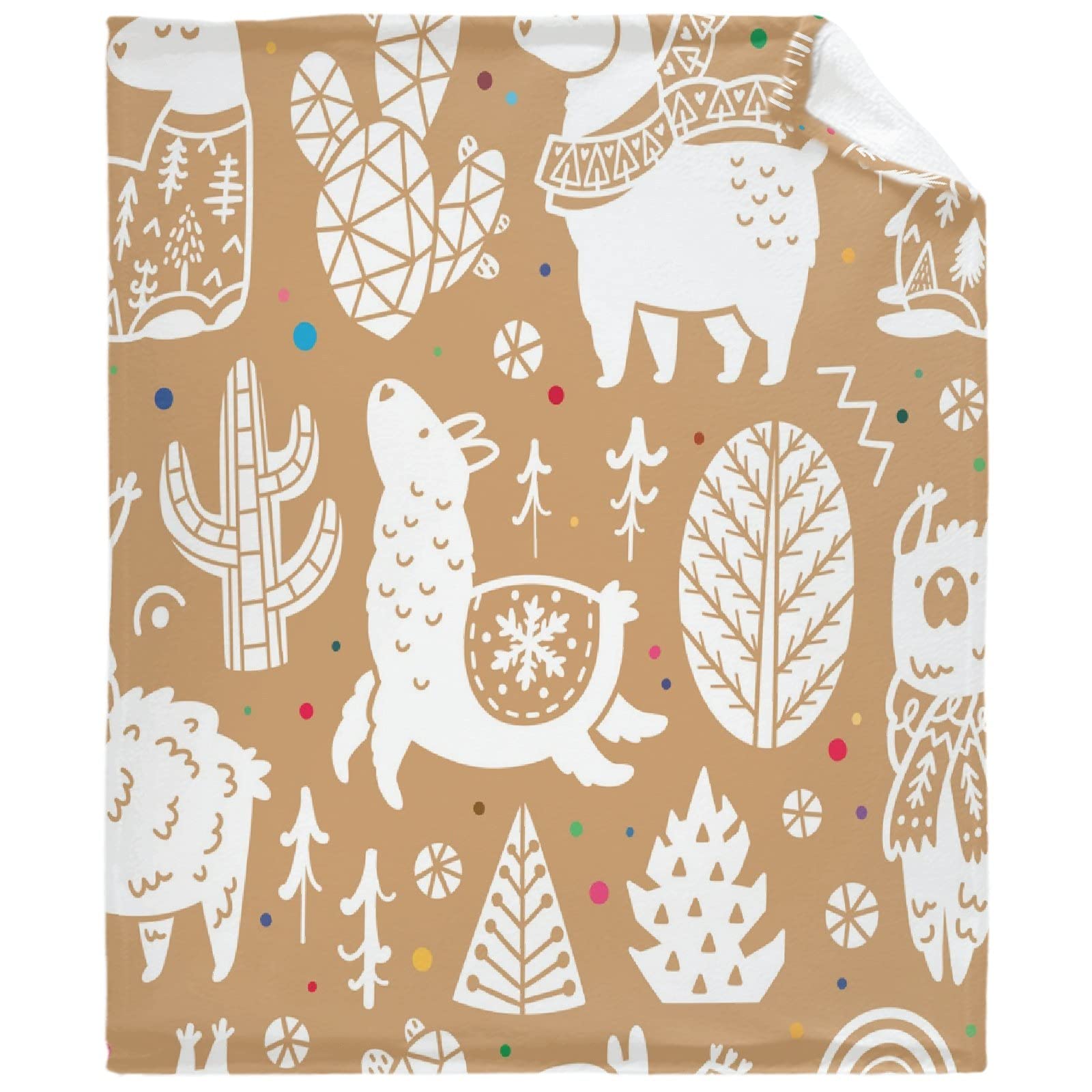 Christmas Llamas Flannel Blanket - Ultra Soft & Warm 50x40 Inch Cozy Shaggy Throw for Bed, Couch, Sofa - Lightweight Home Decor for Kids & Family Use (Perfect for Winter Snuggling & Holiday Gift)