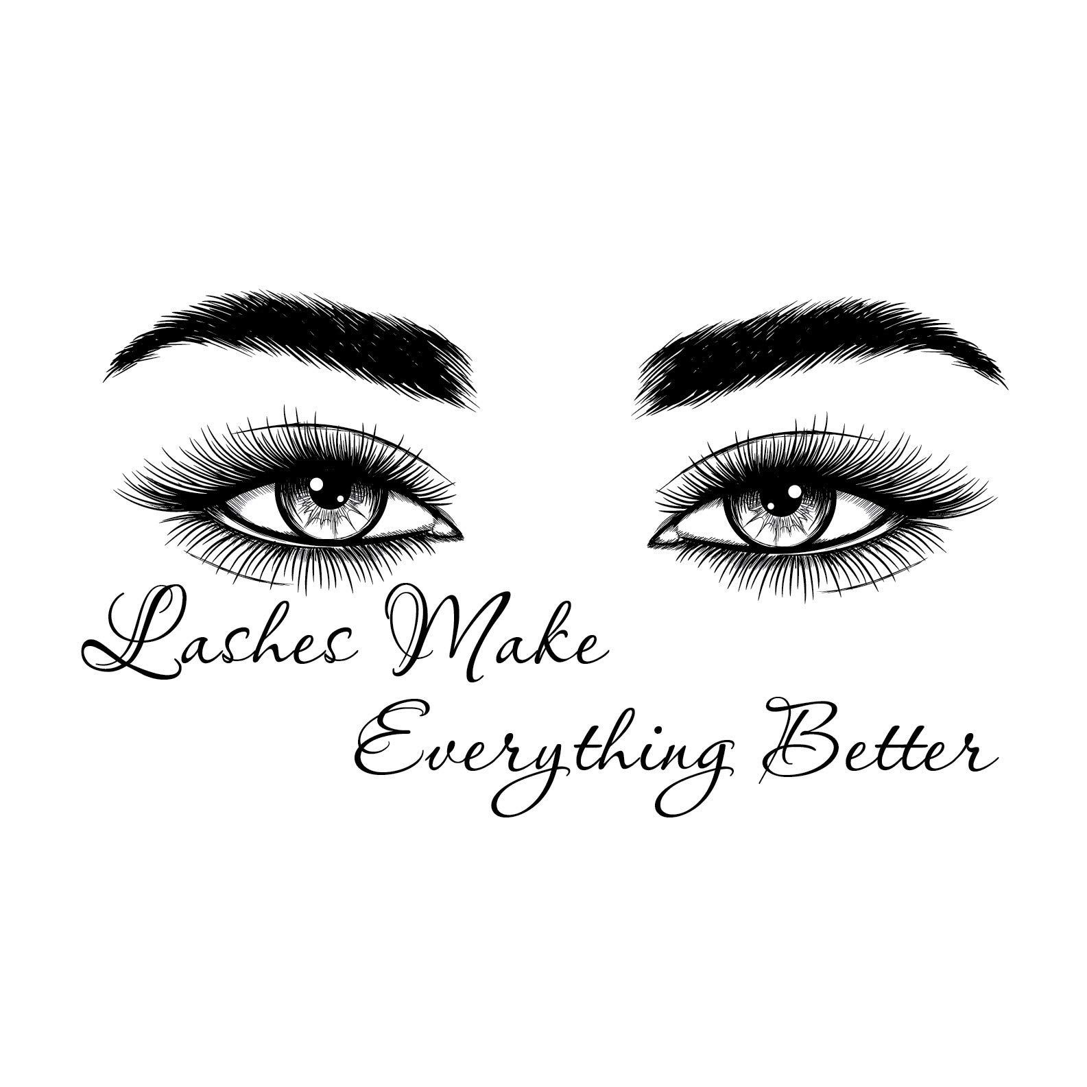 Eyelash Wall Decals for Salon Decor - Beauty Salon Wall Stickers & Lash Decals - Perfect for Eyelash Extensions & Makeup Studios - Enhance Your Salon Decor with Lash XS31