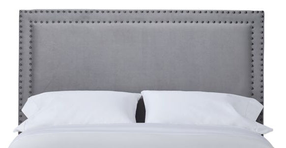 Chloe Full Size Headboard with Upholstered Fabric - Soft Grey Bed Frame Headboard for Bedroom Decor, Perfect for Master Bedroom, Guest Room, and Kids Room