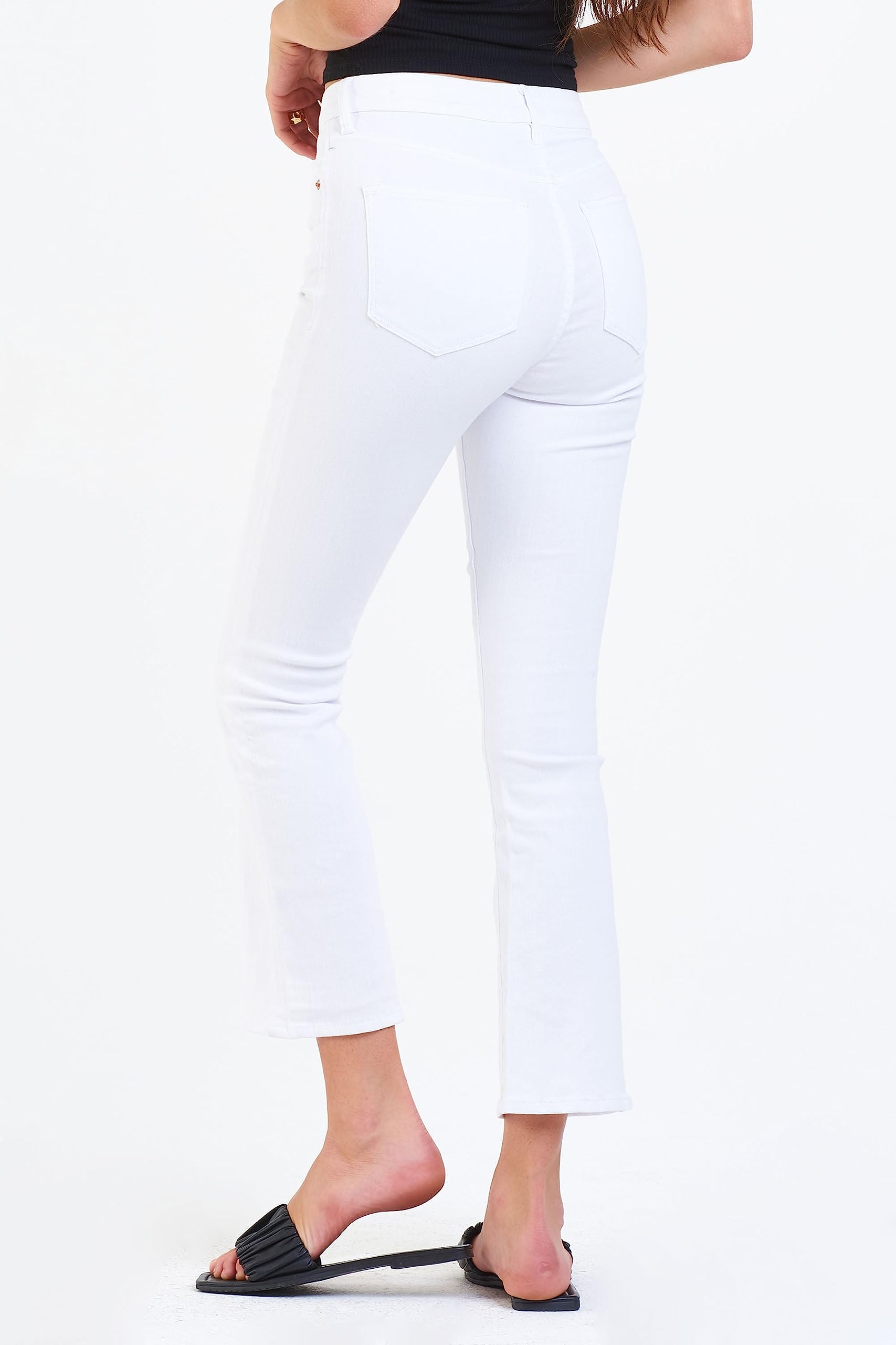 DEAR JOHN Jeanne Mid Rise Flare Leg Women's Jeans - Comfortable Stretch Denim Pants for Casual Wear & Everyday Outfits