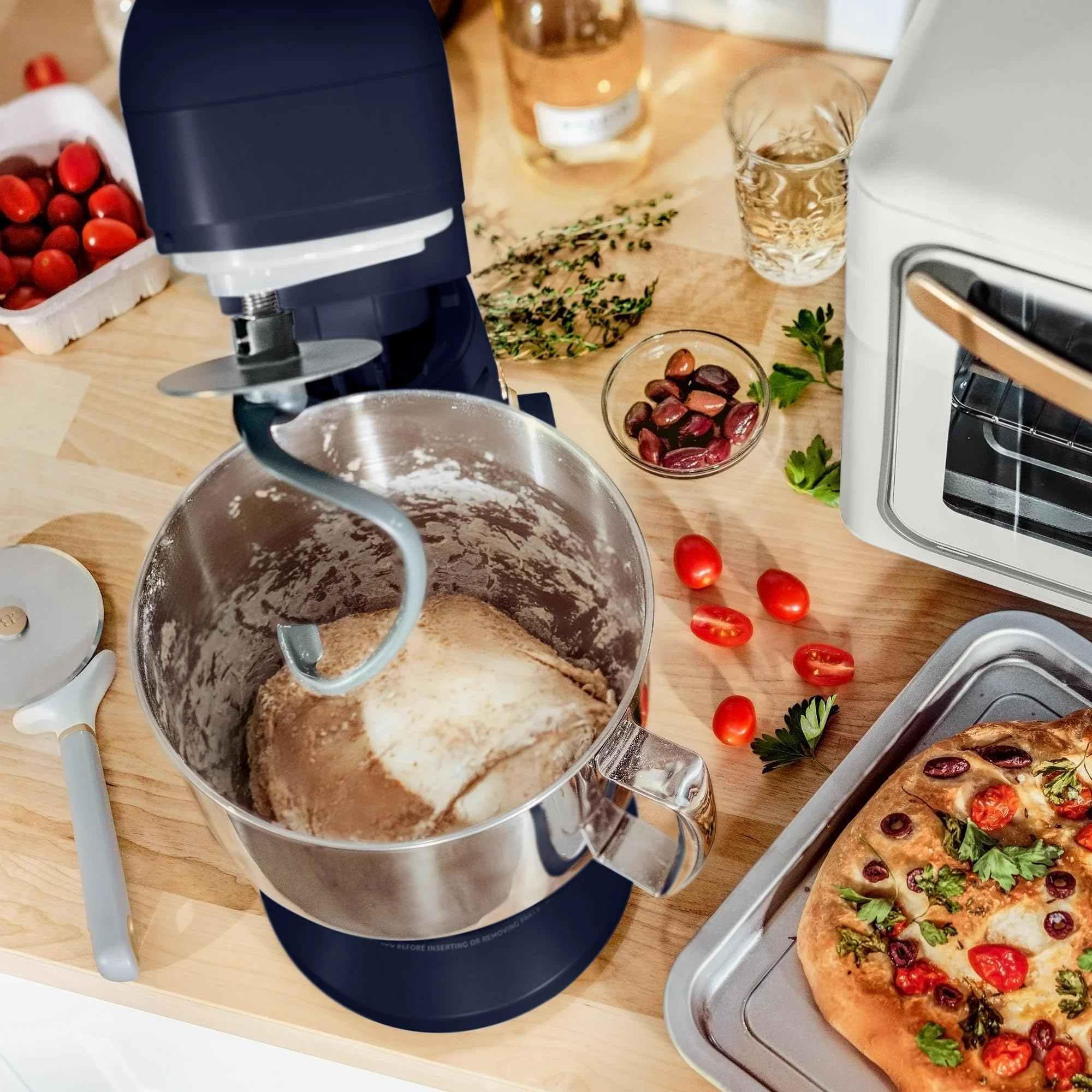5.3 Qt Stand Mixer with Tilt-Head - 300W Powerful Motor, 12 Speed Settings, Lightweight Design - Includes Beater, Whisk, Dough Hook & Splash Guard - Perfect for Baking Cakes, Cookies, Bread & More - Drew Barrymore Starry Night Blue Edition
