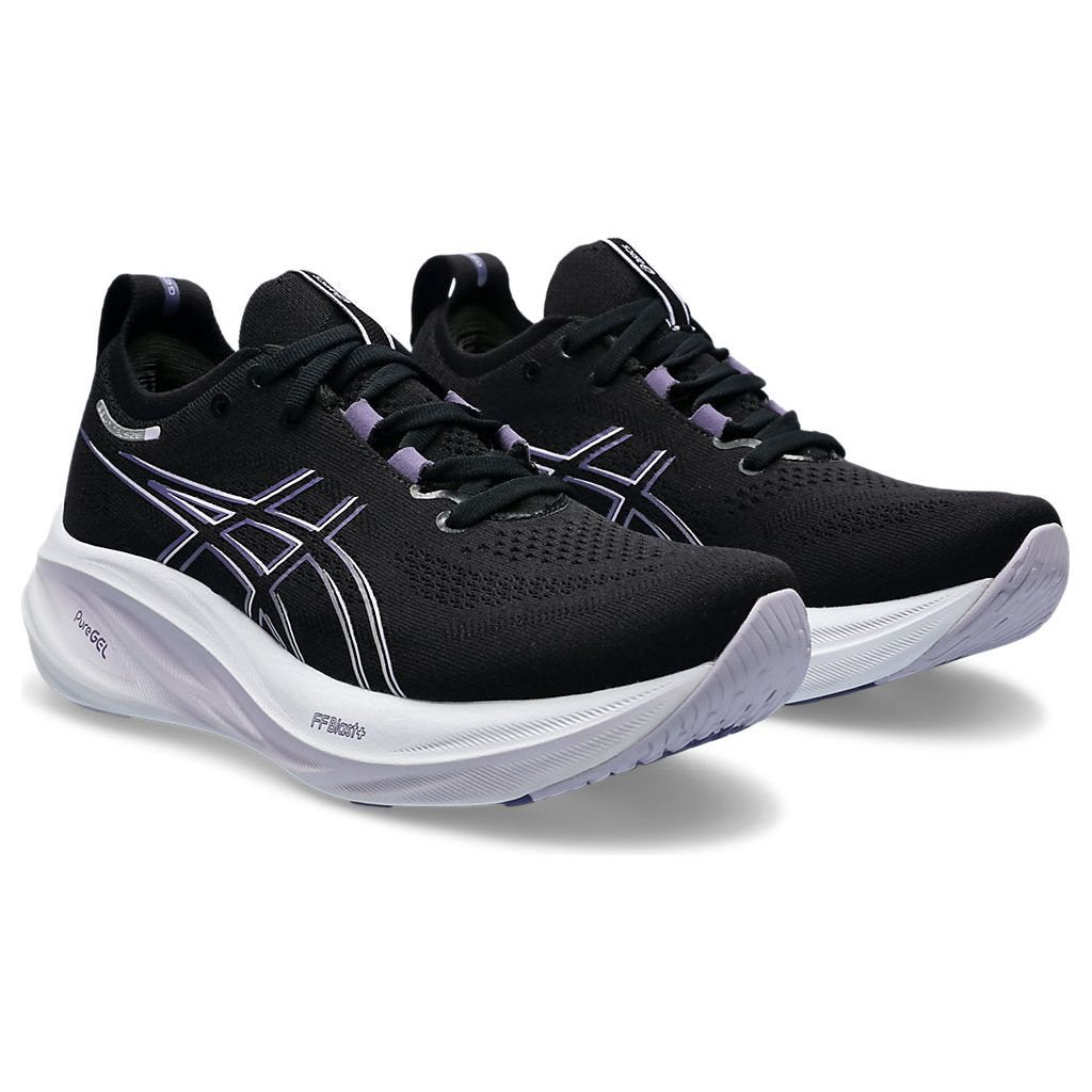 Asics Women's Gel Nimbus 26 Running Shoes - Black Dusty Purple | Lightweight Cushioned Sneakers for Women | Perfect for Jogging, Gym Workouts & Daily Walking