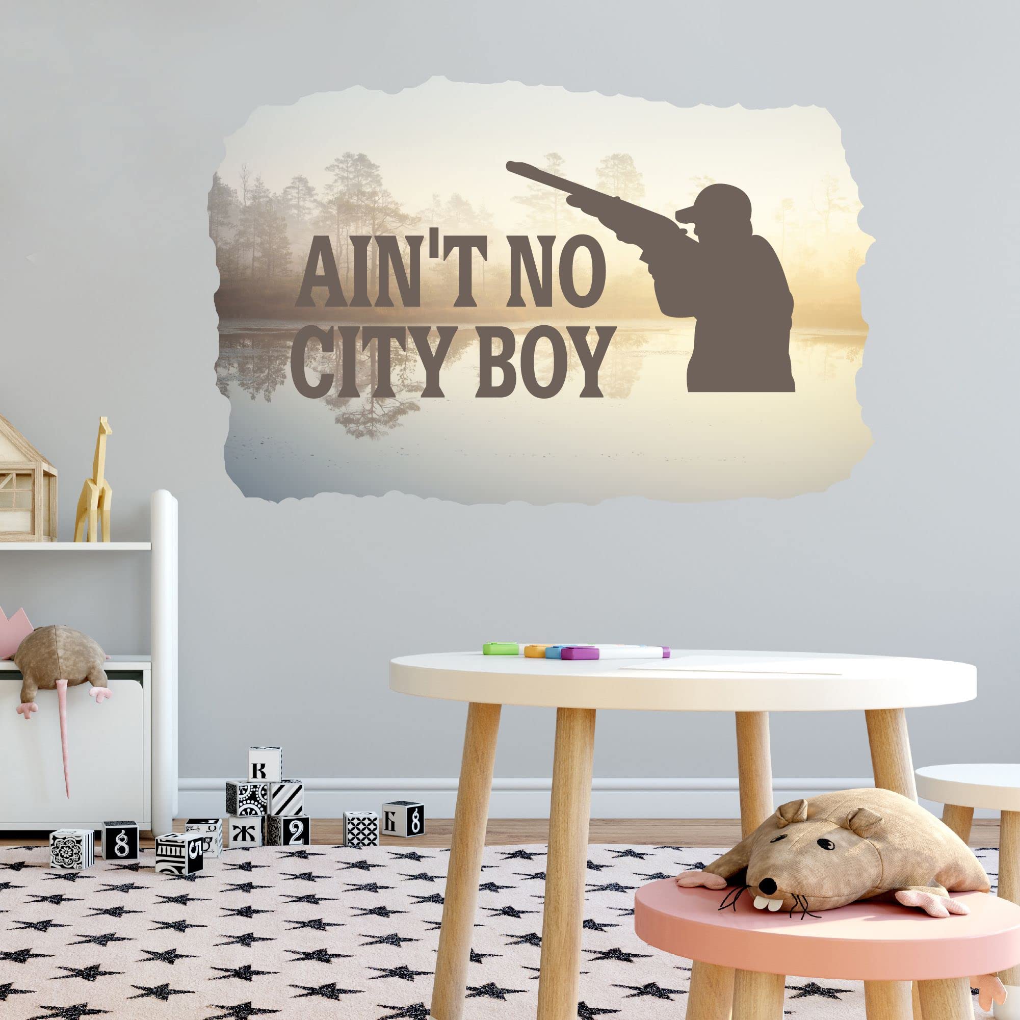 Western Cowboy Wall Decals for Kids Room - DIY Cowgirl & Hunter Themed Bedroom Wall Stickers - 10