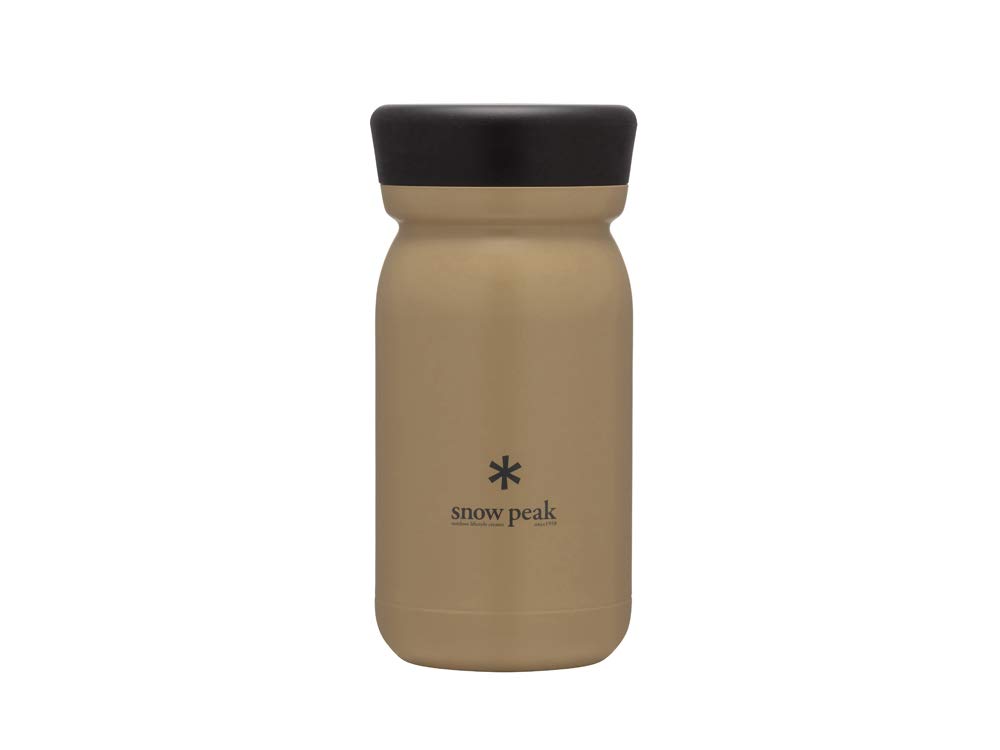 Snow Peak 350ml Sand-Colored Milk Bottle - Durable & Lightweight Camping & Outdoor Drinkware for Hiking, Picnics, and Daily Use