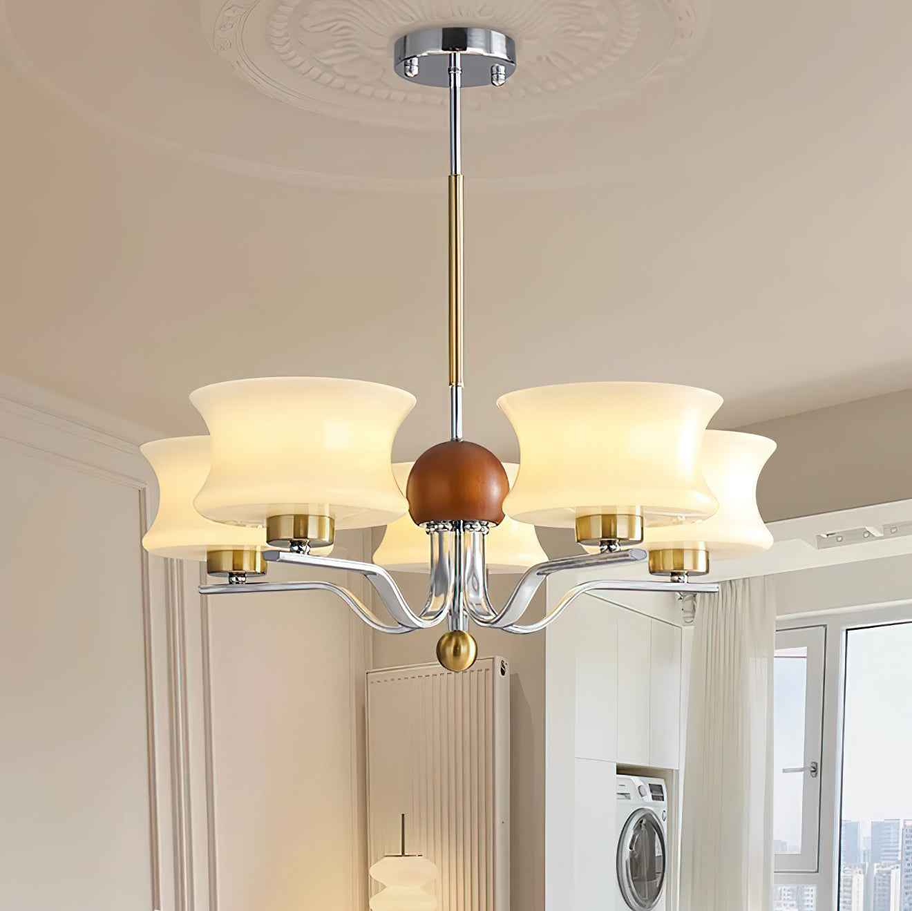 Anath Modern Chandelier - Elegant Crystal Ceiling Light Fixture for Dining Room, Living Room, Bedroom | Perfect for Home Decor, Wedding & Party Lighting