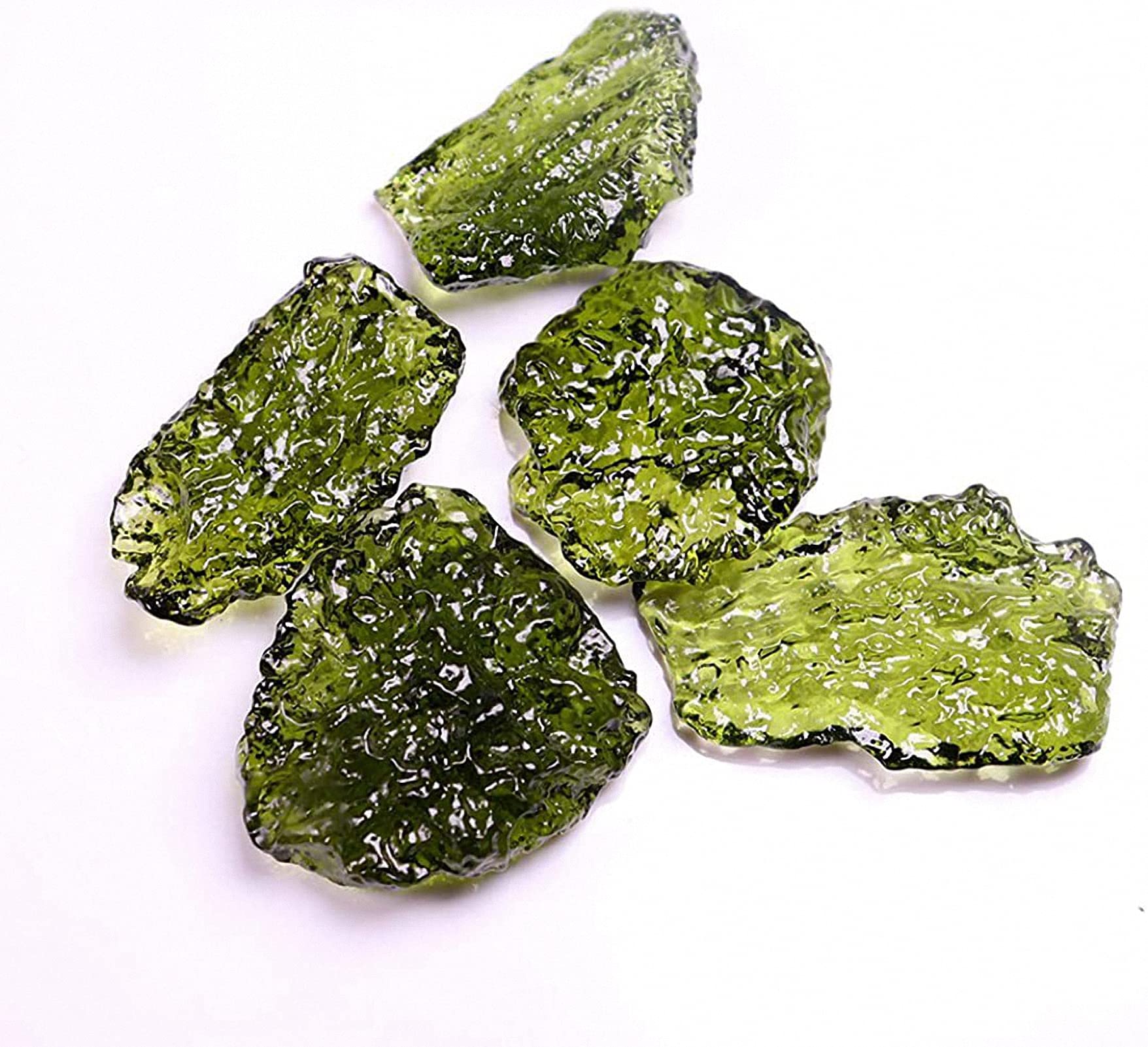 Tebapi Moldavite Pendant Necklace for Women & Men - Unique Green Meteorite Charm Necklace, Long Sweater Chain for Casual & Boho Style Outfits