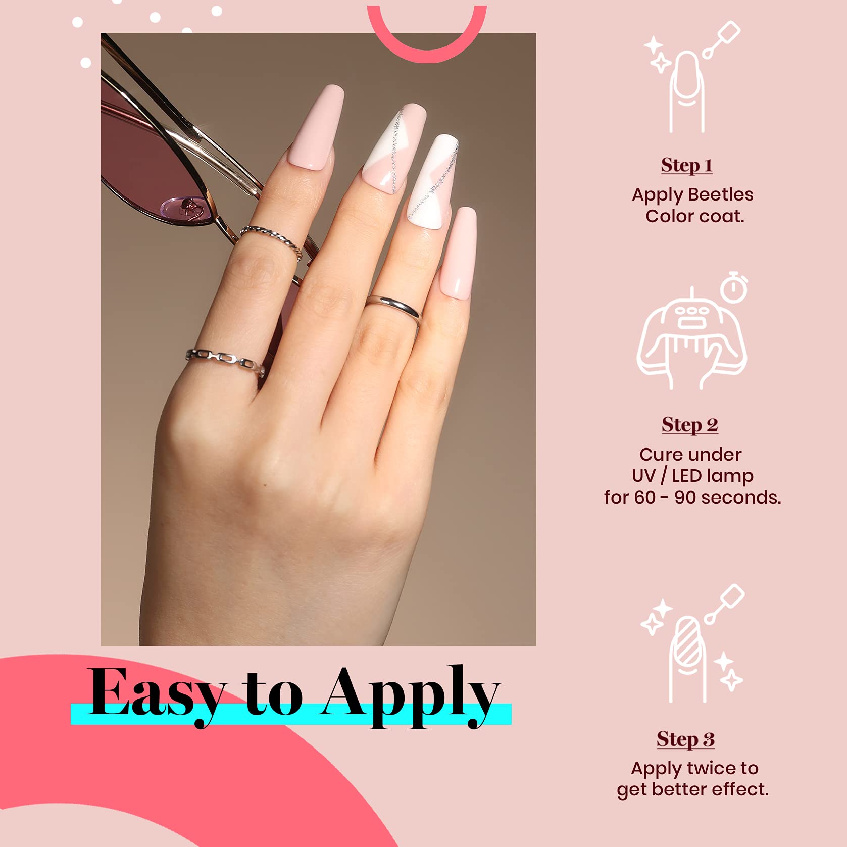 Beetles Gel Nail Polish - 15ml Skin Nude Neutral Color Soak Off UV/LED Gel Polish for Manicure | DIY Nail Art at Home & Salon Use | Perfect Spring Gift for Women