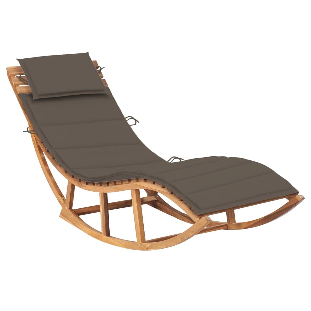 ZQQLVOO Outdoor Reclining Chaise Lounge Chair - All-Weather Teak Wood Sun Lounger with Cushion for Beach, Patio, Poolside & Deck | Perfect for Sunbathing, Relaxing & Outdoor Lounging