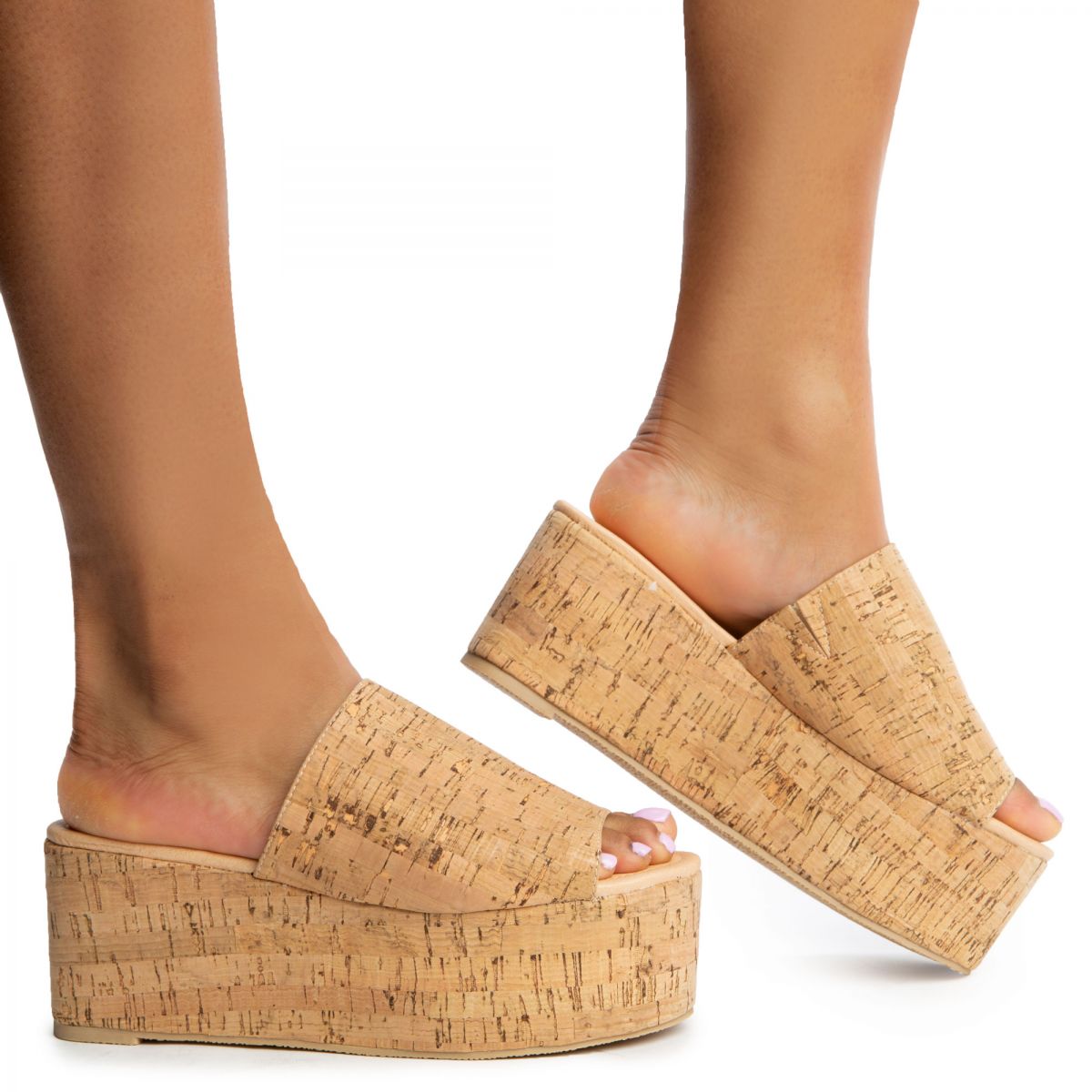 Britney Women's Cork Platform Sandals - Comfortable Summer Wedge Shoes for Beach, Vacation & Casual Outings