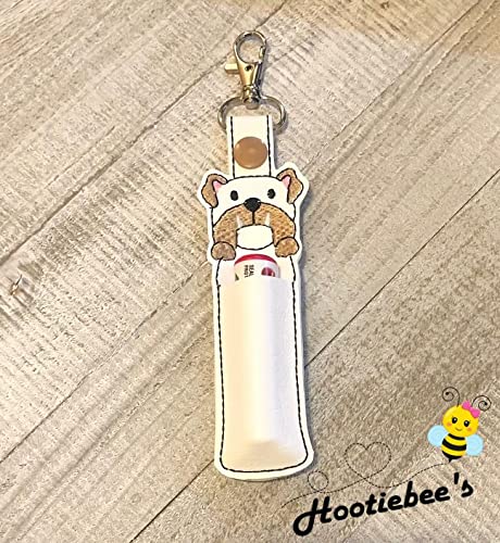 Bulldog Hand Sanitizer Holder & Lip Balm Holder - Portable Sanitizer Clip for Purse, Keychain, Backpack - Perfect for Gym, Travel, Office, and Everyday Use