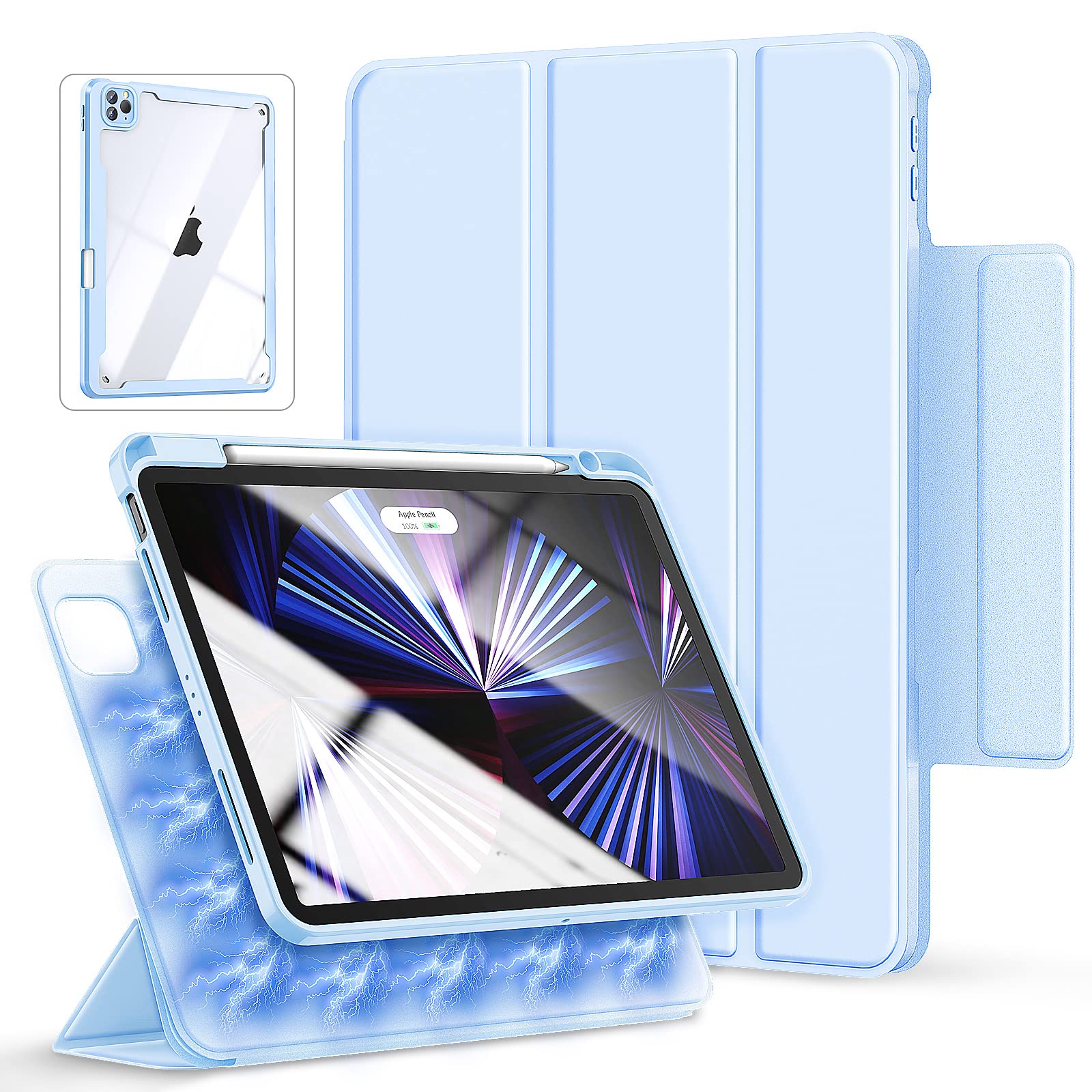 Gahwa Magnetic Detachable Case for iPad Air 4/5 (10.9-inch 2020/2022) & iPad Pro 11