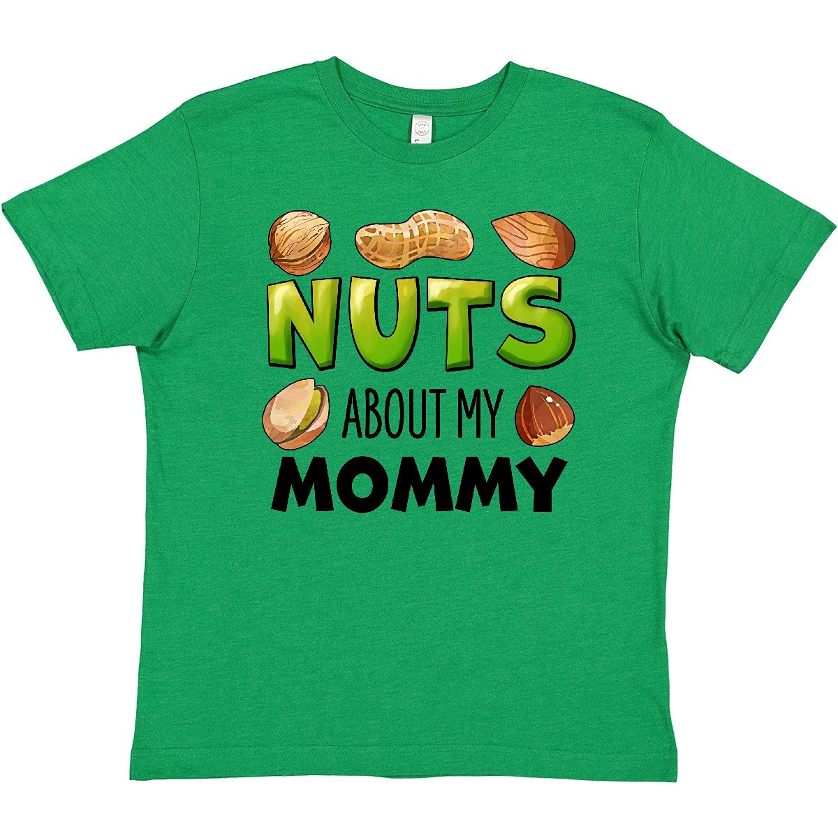 Inktastic Nuts About My Mommy Peanut Almond Pistachio Youth T-Shirt - Cute Kids Casual Tee for Mother's Day & Family Outings