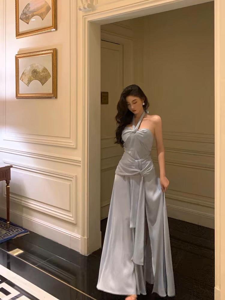Elegant Halter A-Line Long Prom Dress for Evening Party - J3263 | Perfect for Homecoming, Formal Events & Special Occasions
